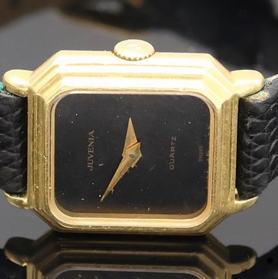 27027441a - JUVENIA Damenarmbanduhr in GG 750/000, Schweiz um 1980, quarz, 2-tlg. Geh., Boden ...