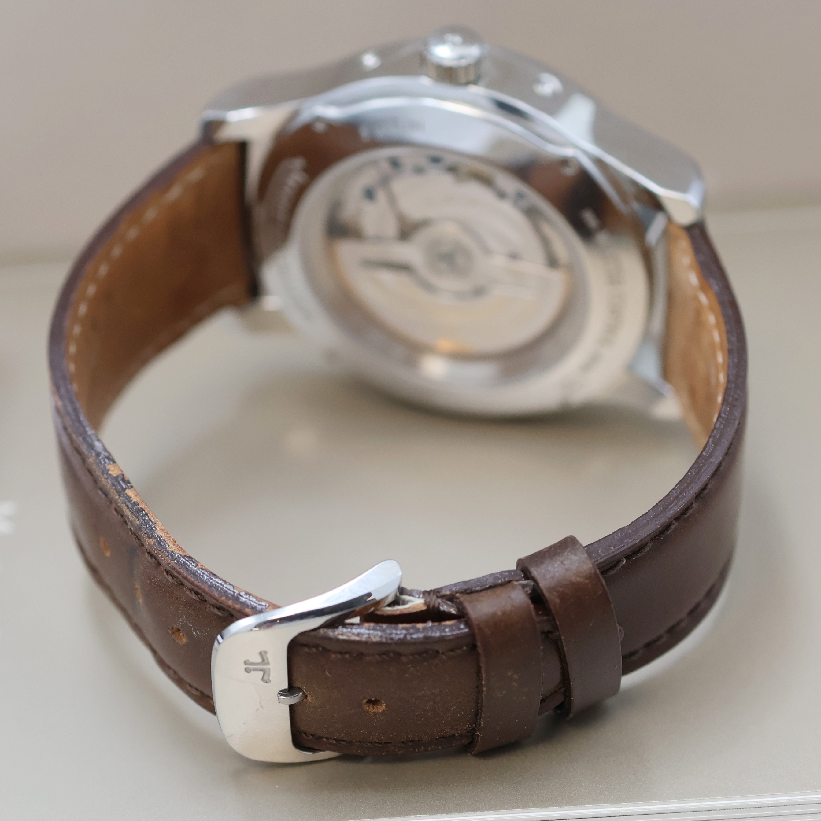 Detail c: Jaeger-LeCoultre Master Calender Armbanduhr mit Vollkalender in Stahl Referenz 147.8.41 S, Schweiz lt. Kopie des orig. Papiers verk. 2009, beids. ...
