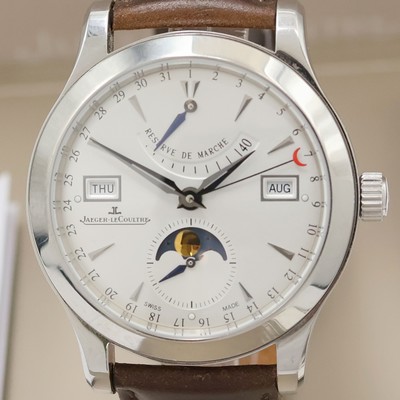27029531a - Jaeger-LeCoultre Master Calender Armbanduhr mit Vollkalender in Stahl Referenz 147.8.41 ...