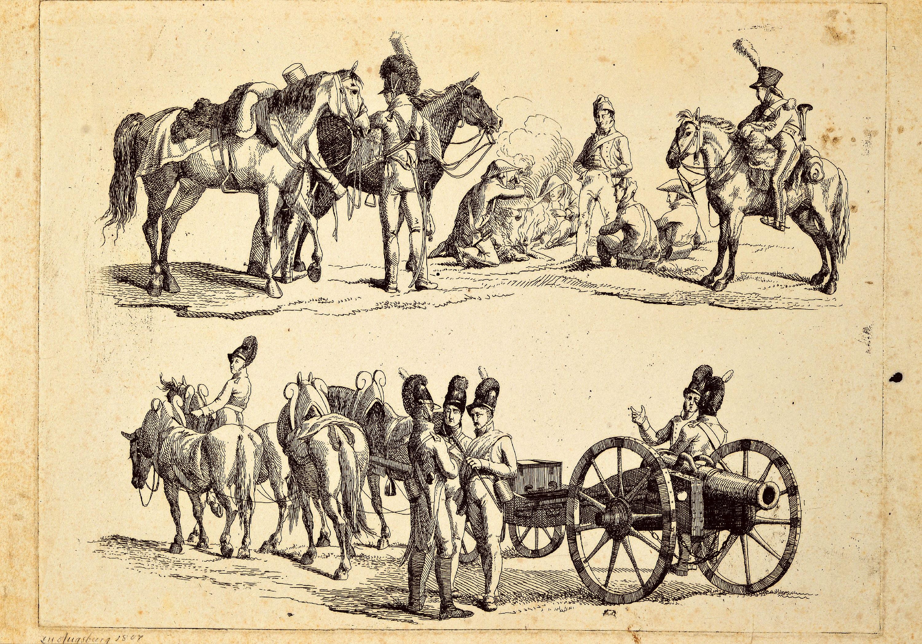 Image 27029713 - Albrecht Adam, 1786 Nördlingen-1862 München, Konvolut aus 5 Radierungen: 2 ...