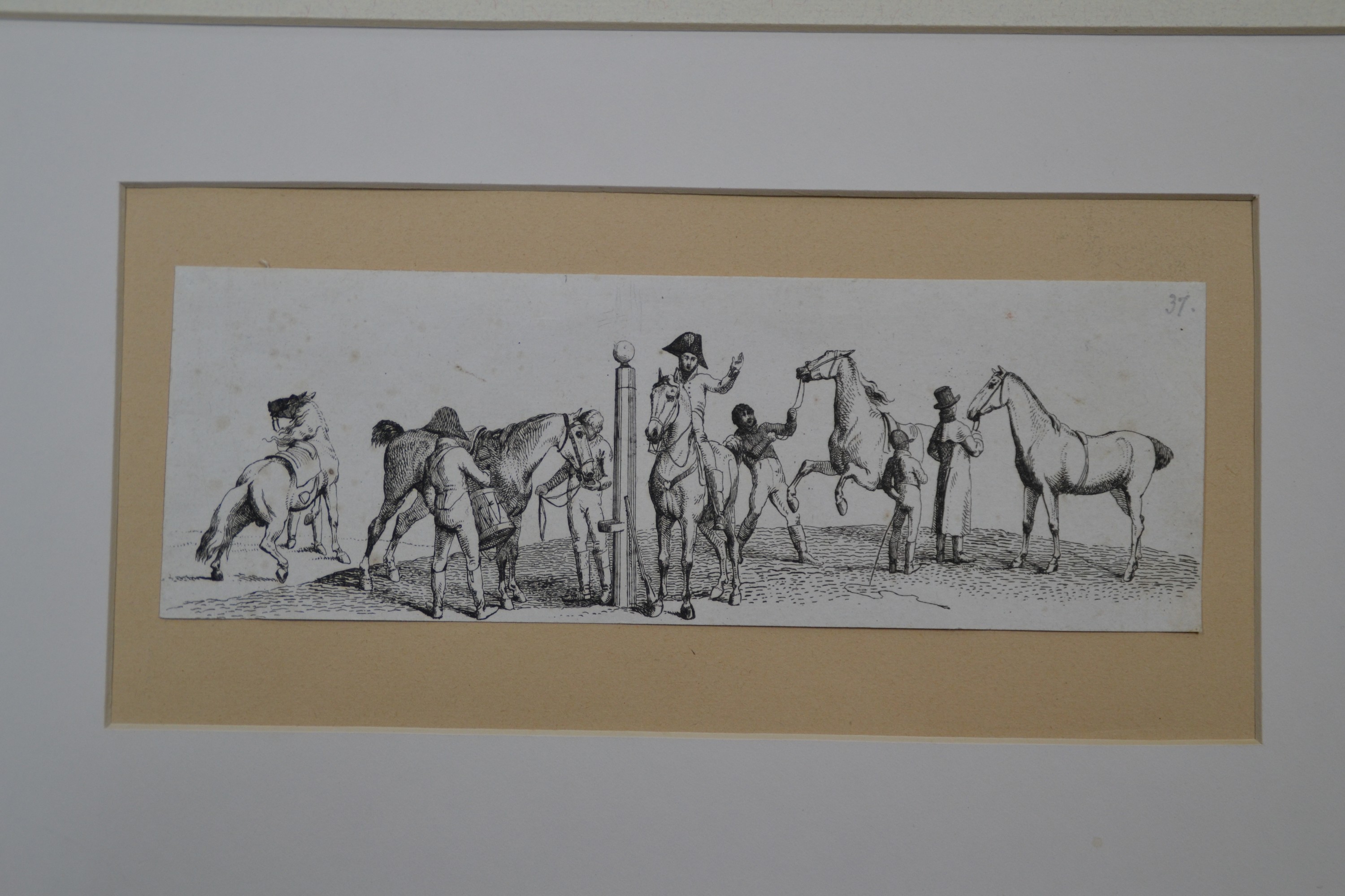 Detail a: Albrecht Adam, 1786 Nördlingen-1862 München, Konvolut aus 5 Radierungen: 2 Tränkeszenen sowohl mit Pferden und Knechten als auch mit Kühen und ...