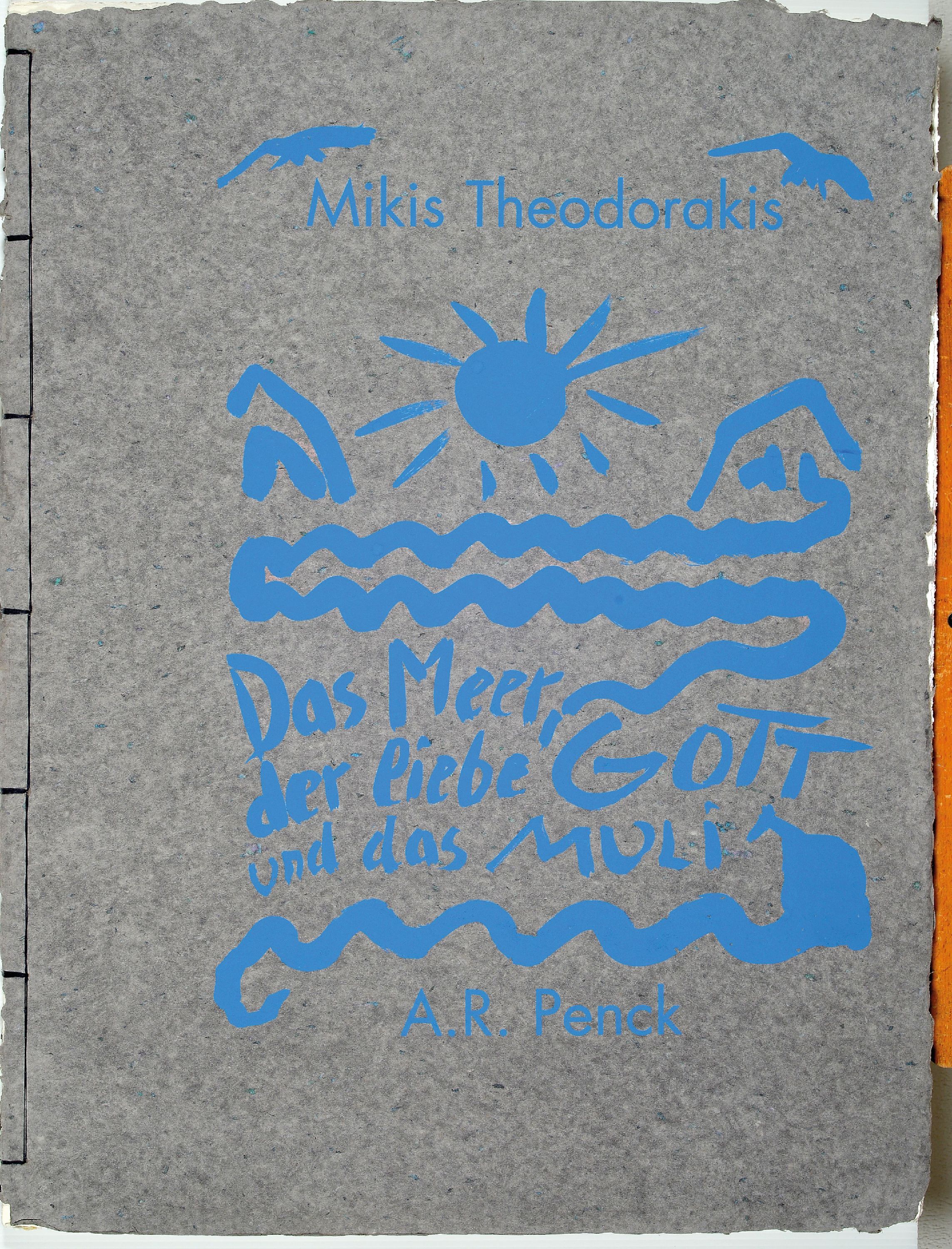 Detail l: A.R. Penck: Mikis Theodorakis Das Meer, der liebe Gott und das Muli, Mappe mit 8 Farbsiebdrucken erschienen zum 70. Geburtstag Mikis Theodorakis ...