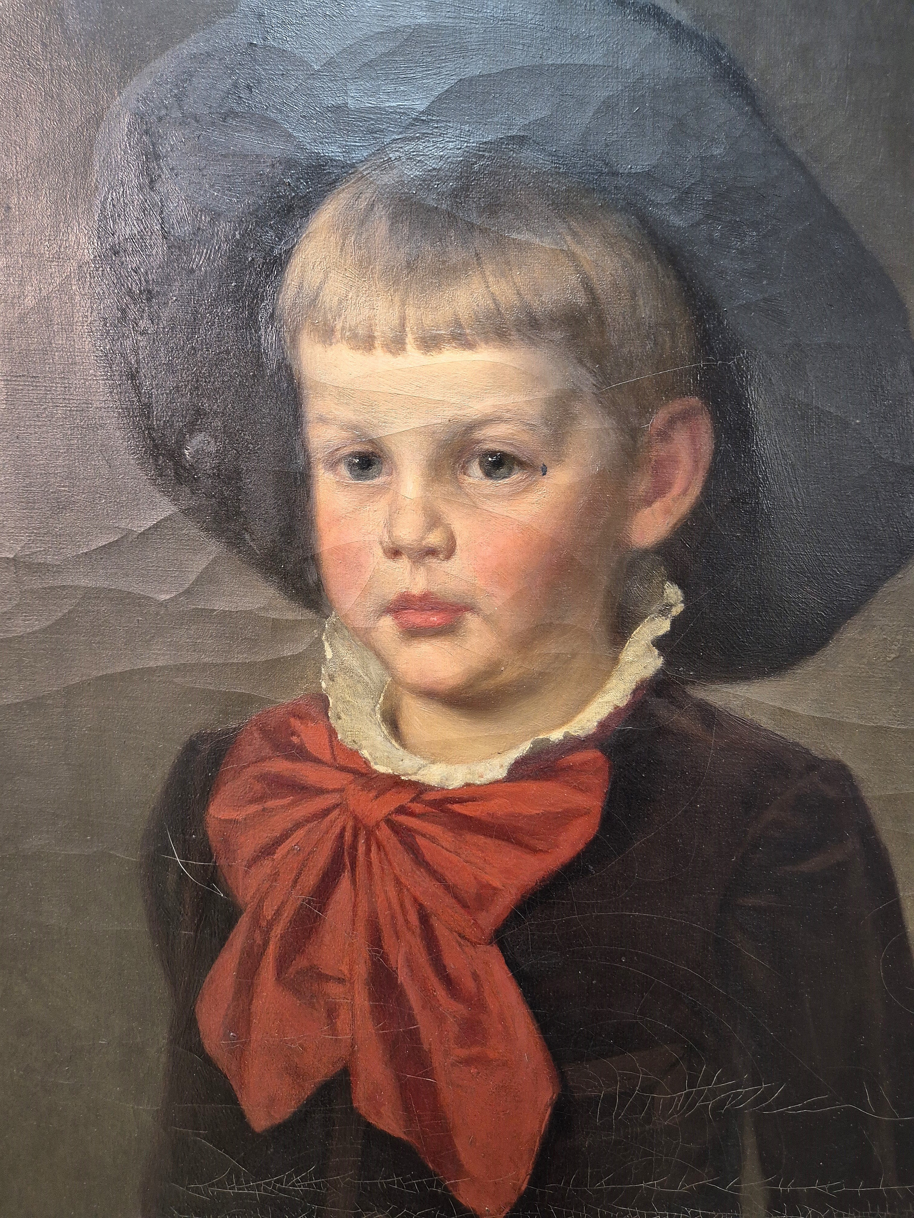 Detail a: Ludwig Patek, 1837 Schloß Oberpettau/Untersteiermark- nach 1883 wohl München, österr. Maler, Kinderporträt des Armin Kohlfürst (1880 Graz ...