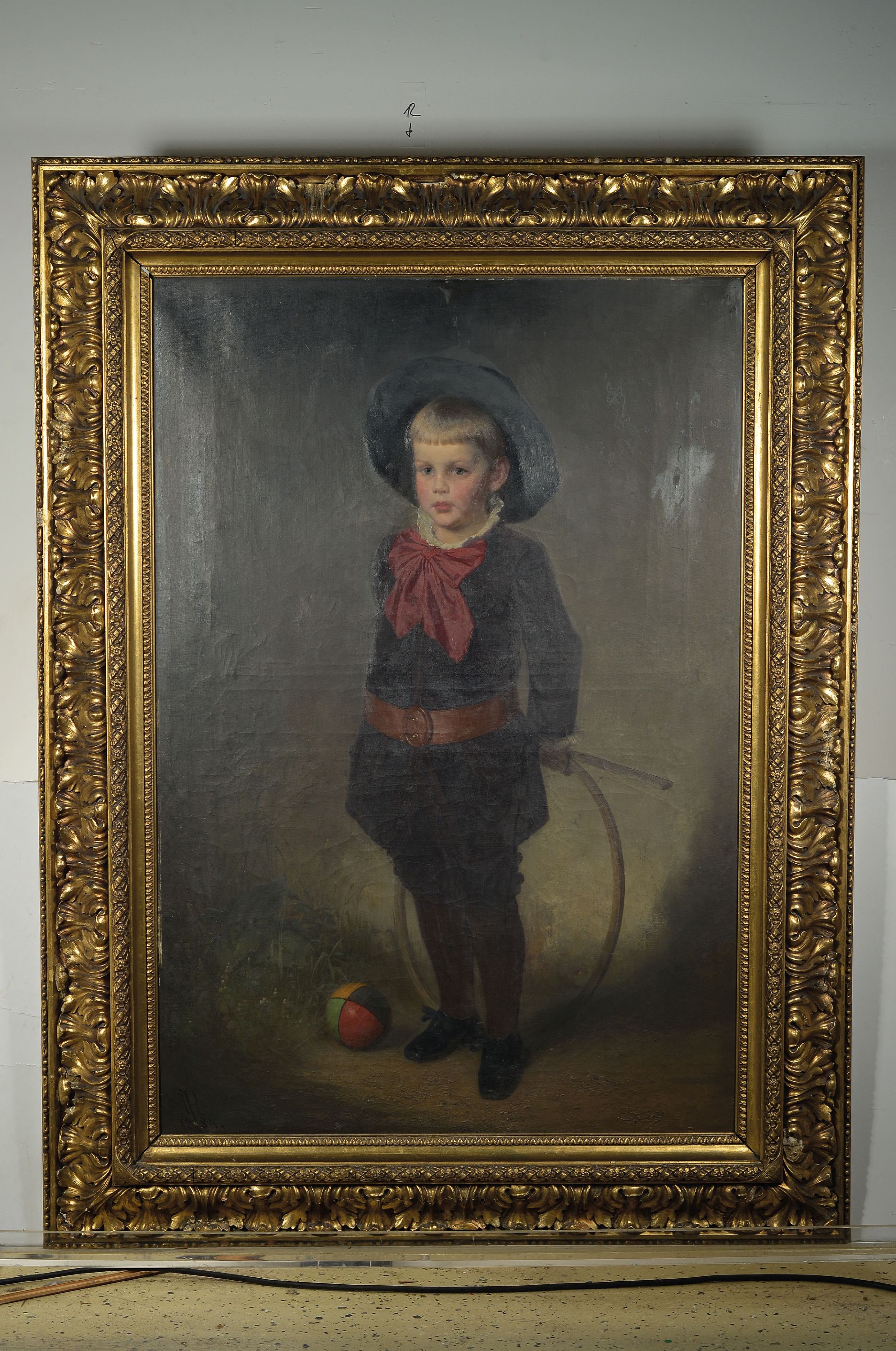 Detail k: Ludwig Patek, 1837 Schloß Oberpettau/Untersteiermark- nach 1883 wohl München, österr. Maler, Kinderporträt des Armin Kohlfürst (1880 Graz ...