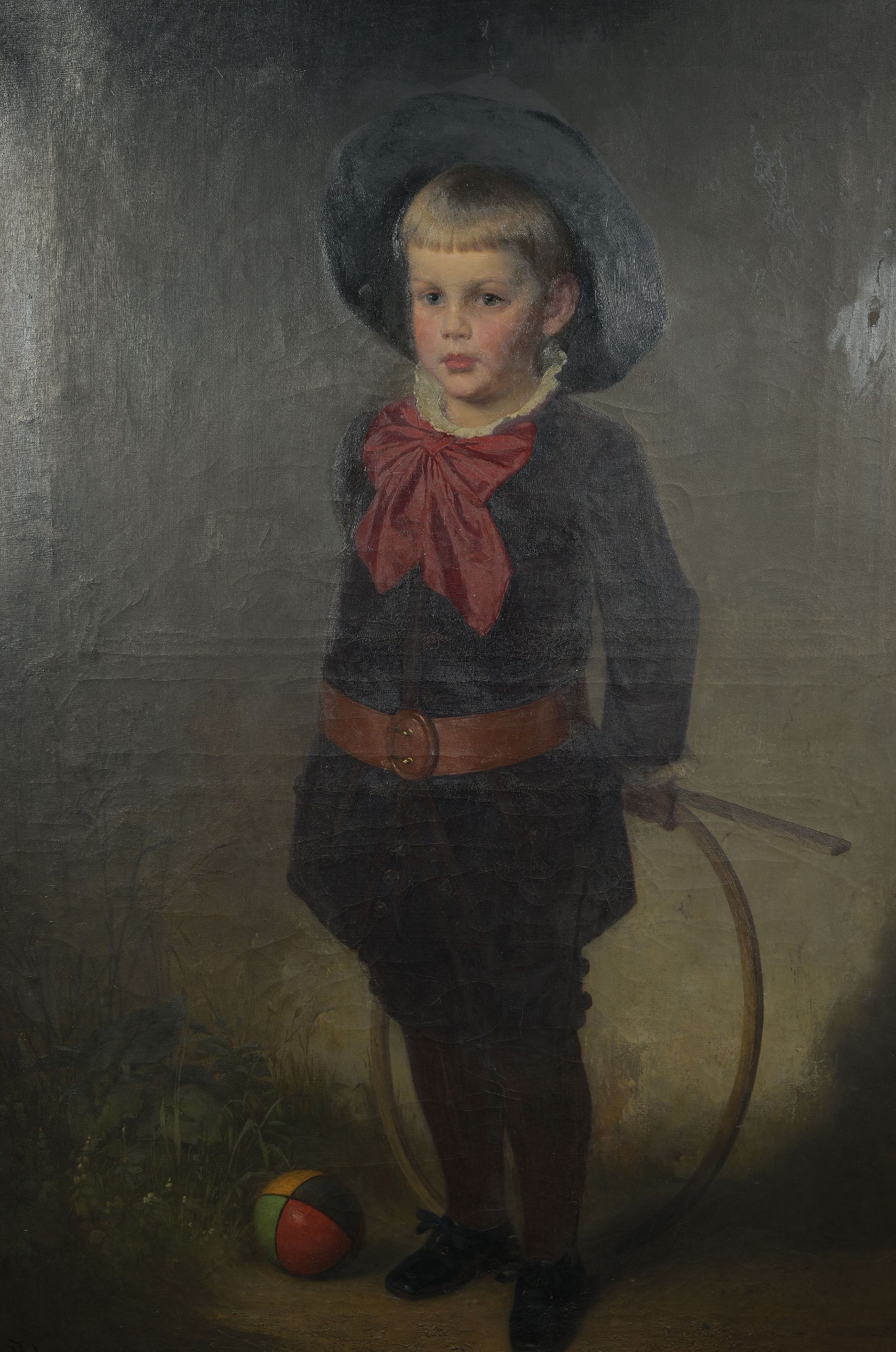 Detail l: Ludwig Patek, 1837 Schloß Oberpettau/Untersteiermark- nach 1883 wohl München, österr. Maler, Kinderporträt des Armin Kohlfürst (1880 Graz ...