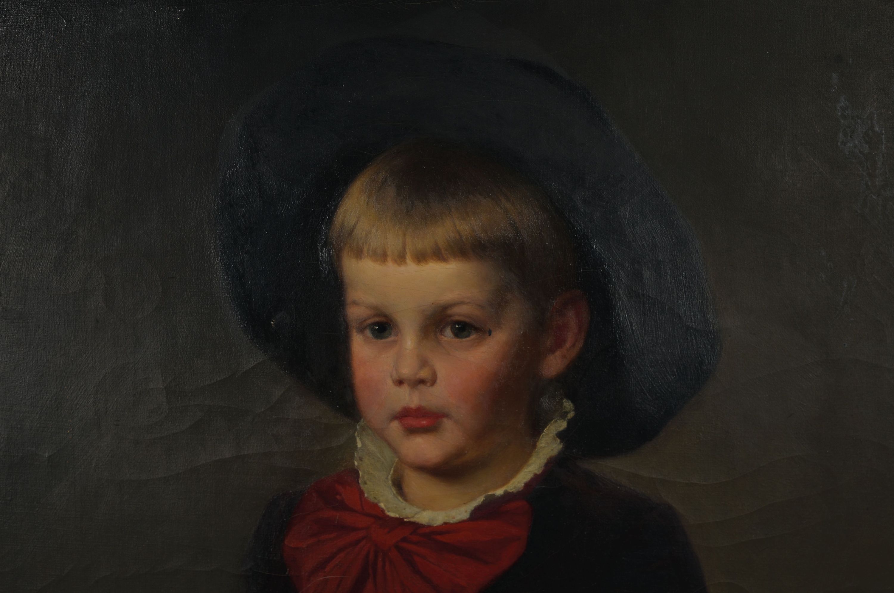 Detail m: Ludwig Patek, 1837 Schloß Oberpettau/Untersteiermark- nach 1883 wohl München, österr. Maler, Kinderporträt des Armin Kohlfürst (1880 Graz ...
