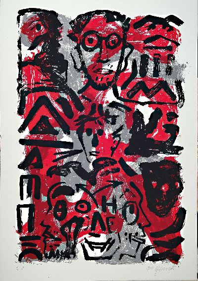 27029732k - A.R. Penck, 1939-2017, Sascha Andersen, Farbsiebdruck, handsign. und bez.: e.a., Auflage ...