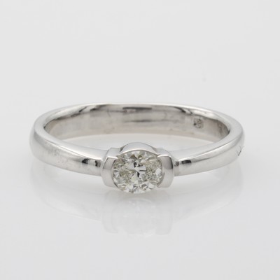 Image Ring mit Diamant, WG 585/000, ovaler Diam. ca. 0.34 ct feines Weiß/si, RW ca. 56 ...