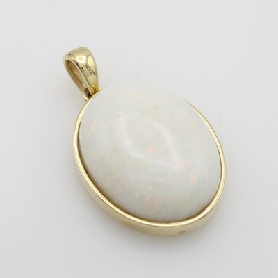 Image Anhänger mit Opal, GG 585/000, ovaler, australischer Opal ca. 23.06 ct in glatter ...