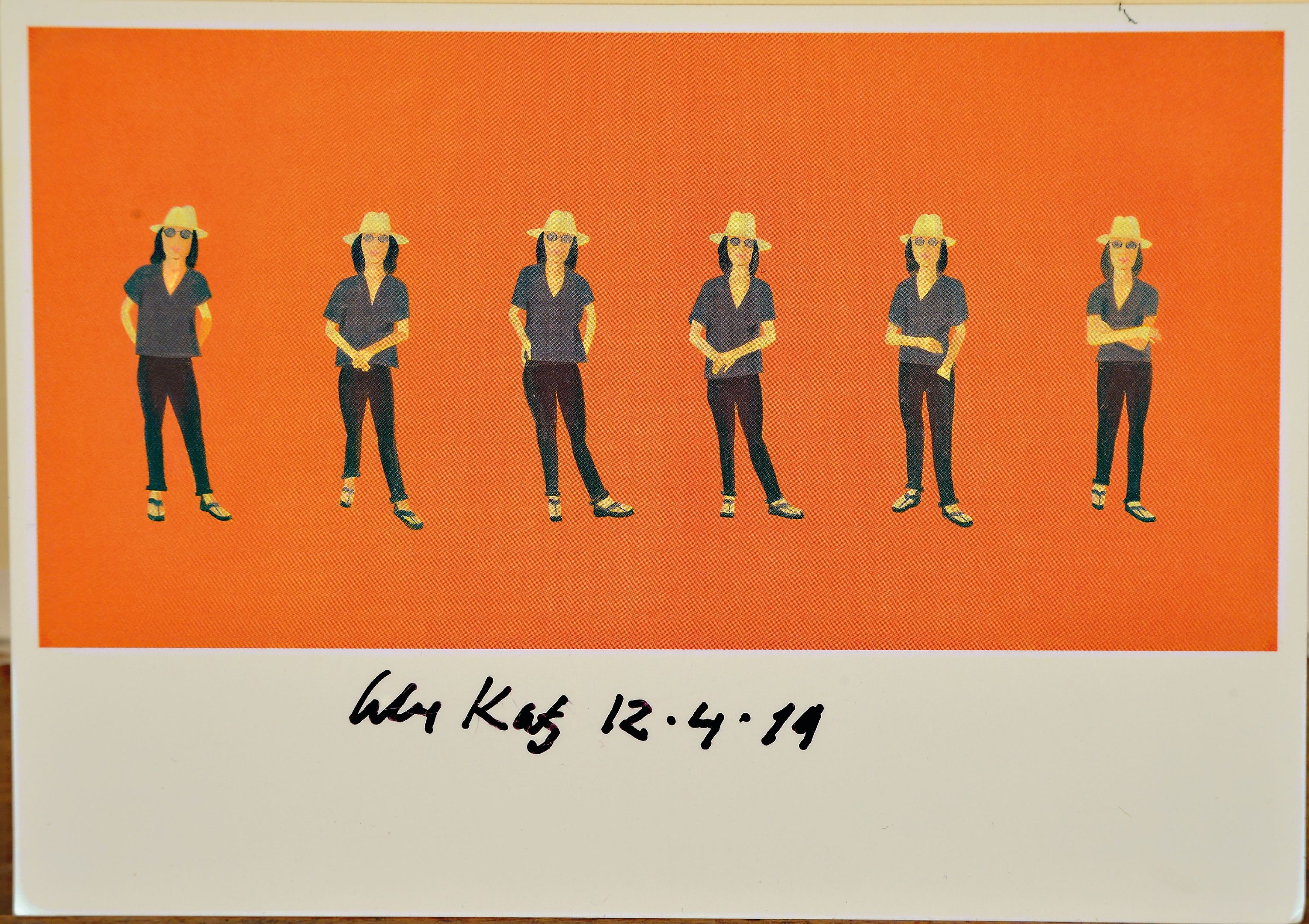 Detail k: Alex Katz, geb. 1927, "Vivien", 2015 Kunstpostkarte, sign., ca. 10,5x14,5 cm