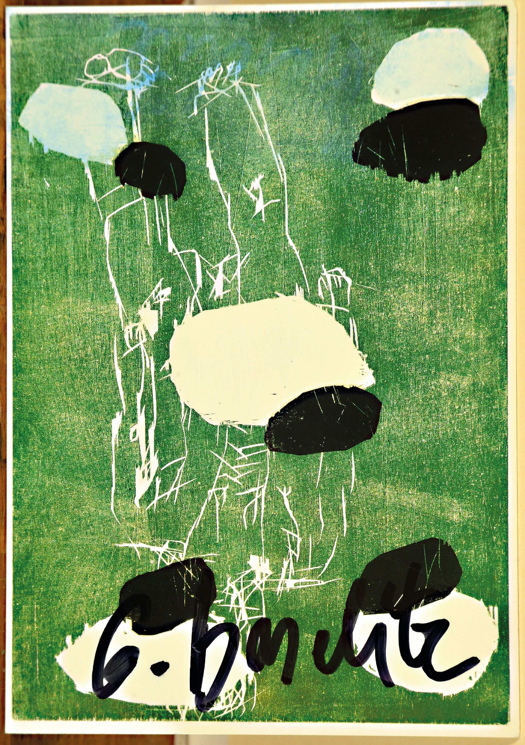 Detail k: Georg Baselitz, geb. 1938, "Fünf Steine", sign., ca. 14,5x10 cm