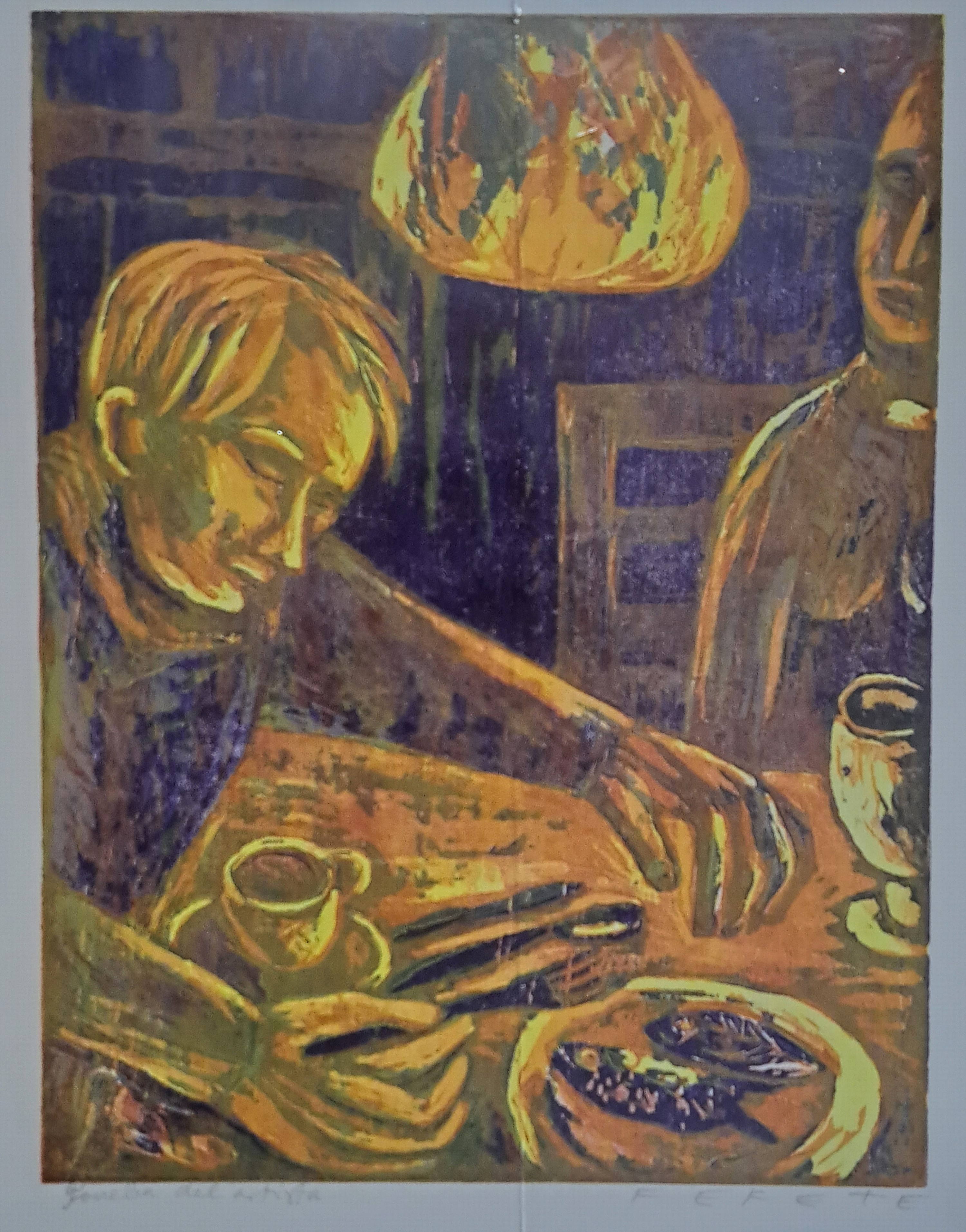 Detail f: Esteban Fekete, 1924 Budapest-2009 Dieburg, bekannter deutsch-argentinischer Künstler und Farbholzschneider, hier. Sammlung aus 8 Farbholzschnitten: ...
