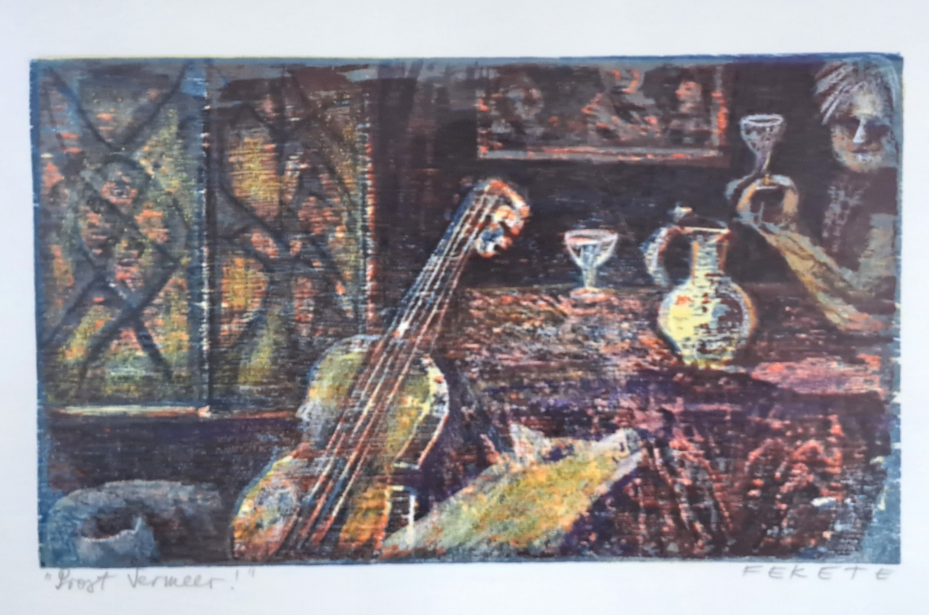 Detail g: Esteban Fekete, 1924 Budapest-2009 Dieburg, bekannter deutsch-argentinischer Künstler und Farbholzschneider, hier. Sammlung aus 8 Farbholzschnitten: ...
