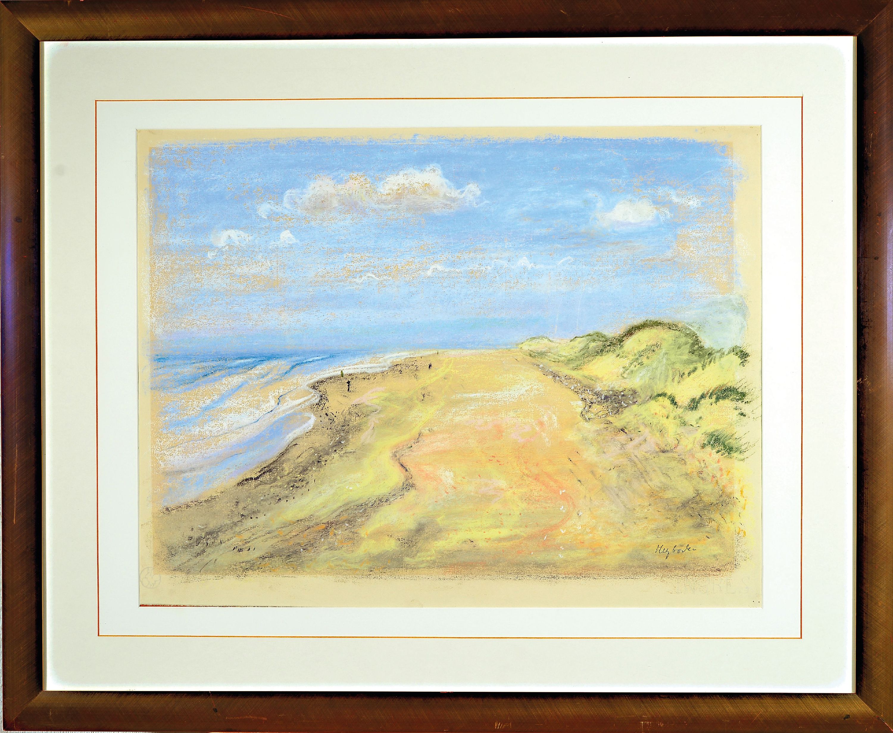 Detail k: Hans Meyboden, 1901 Verden/Aller-1965 Freiburg im Breisgau, Spiekerooger Strandszene, Pastell auf Papier, rechts unten sign., ca. 46x60cm, PP, u.Gl., ...