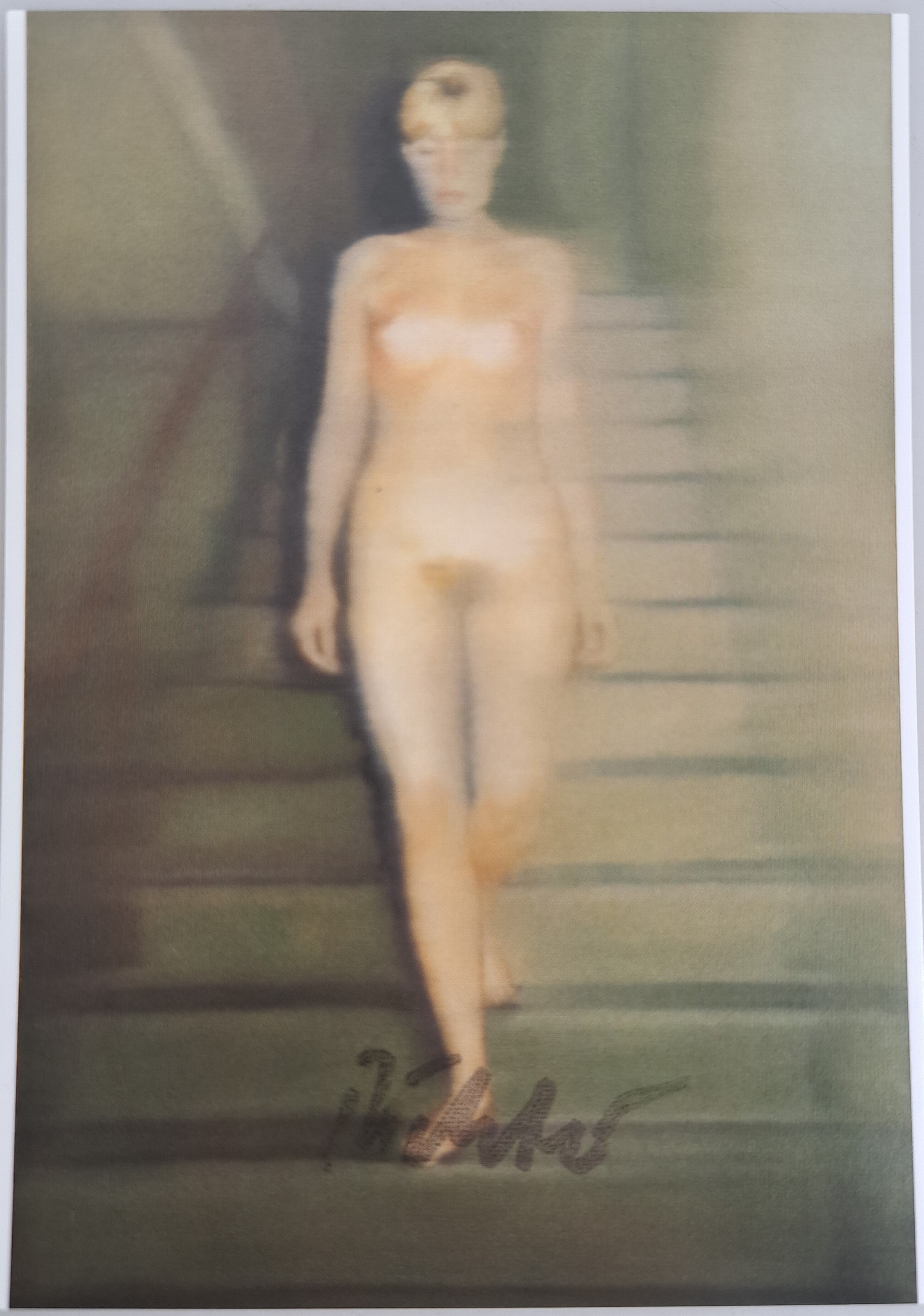Detail a: Gerhard Richter, geb. 1932, "Ema-Akt auf einer Treppe", 1966, sign., ca.15x10,5 cm