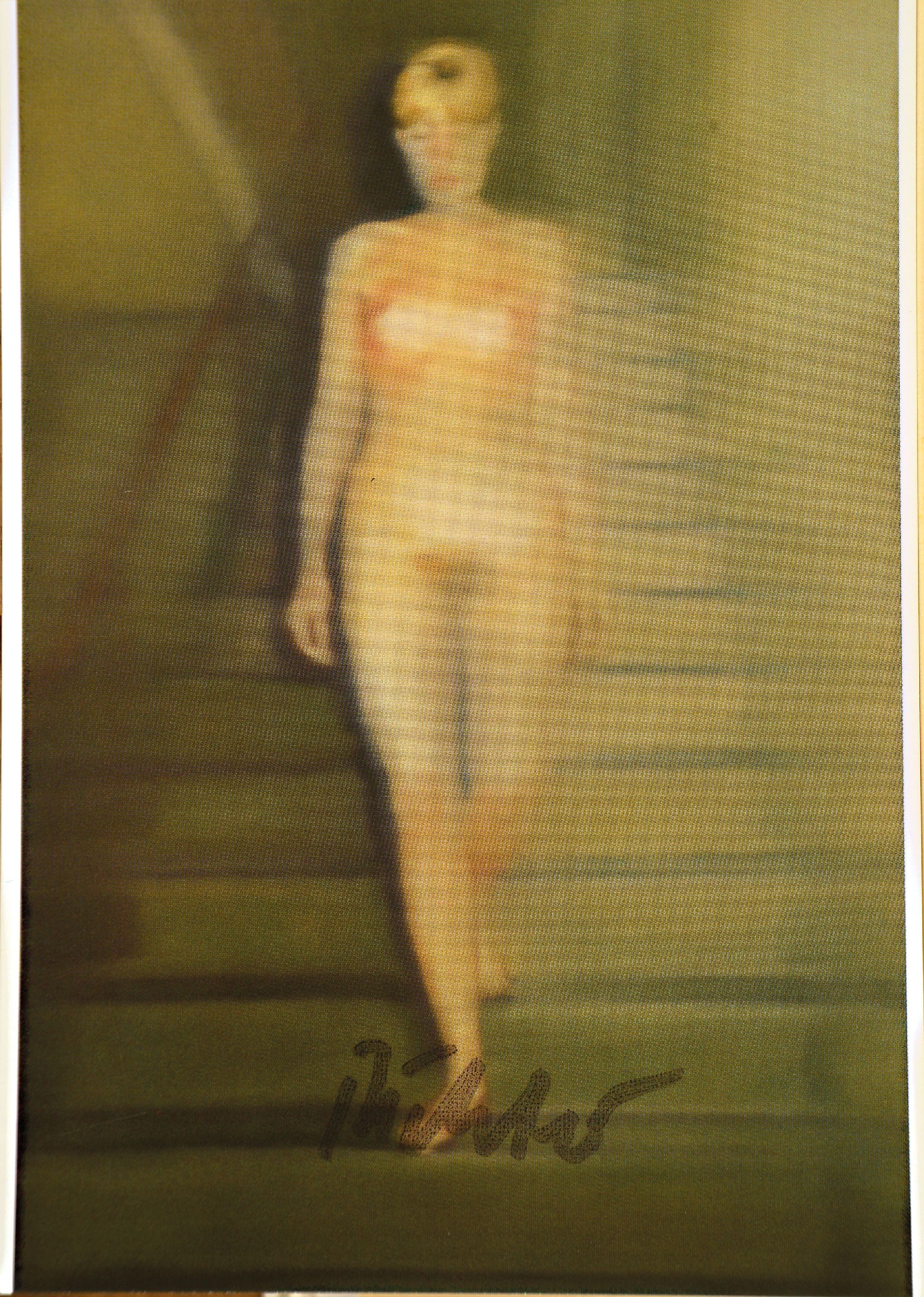 Detail k: Gerhard Richter, geb. 1932, "Ema-Akt auf einer Treppe", 1966, sign., ca.15x10,5 cm