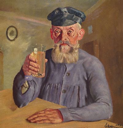 Image Fritz Wiedemann, 1920 Gimmeldingen-1987 Mußbach, Palatinate winemaker with glass, ...