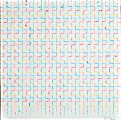 Image Volker Krosch, geb. 1939 Landshut/Schlesien, Polychrome geometrische Reihung, Öl/Lwd, ...