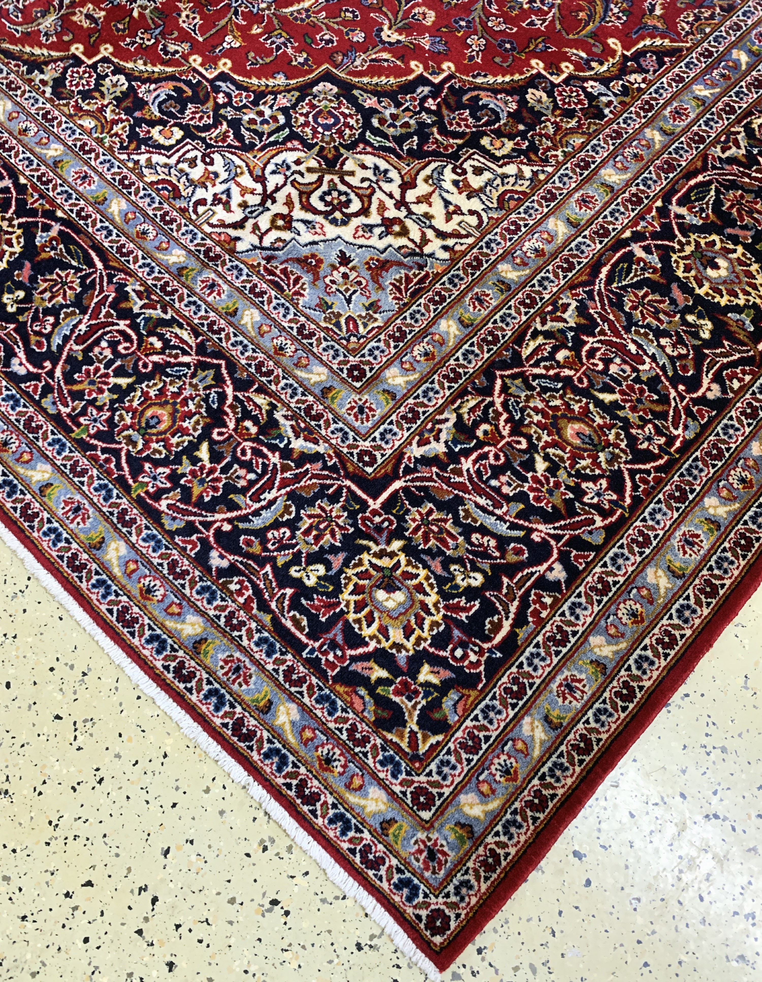 Detail a: Keschan, Persien, Ende 20.Jhd., Wolle auf Baumwolle, ca. 396 x 298 cm, EHZ: 2