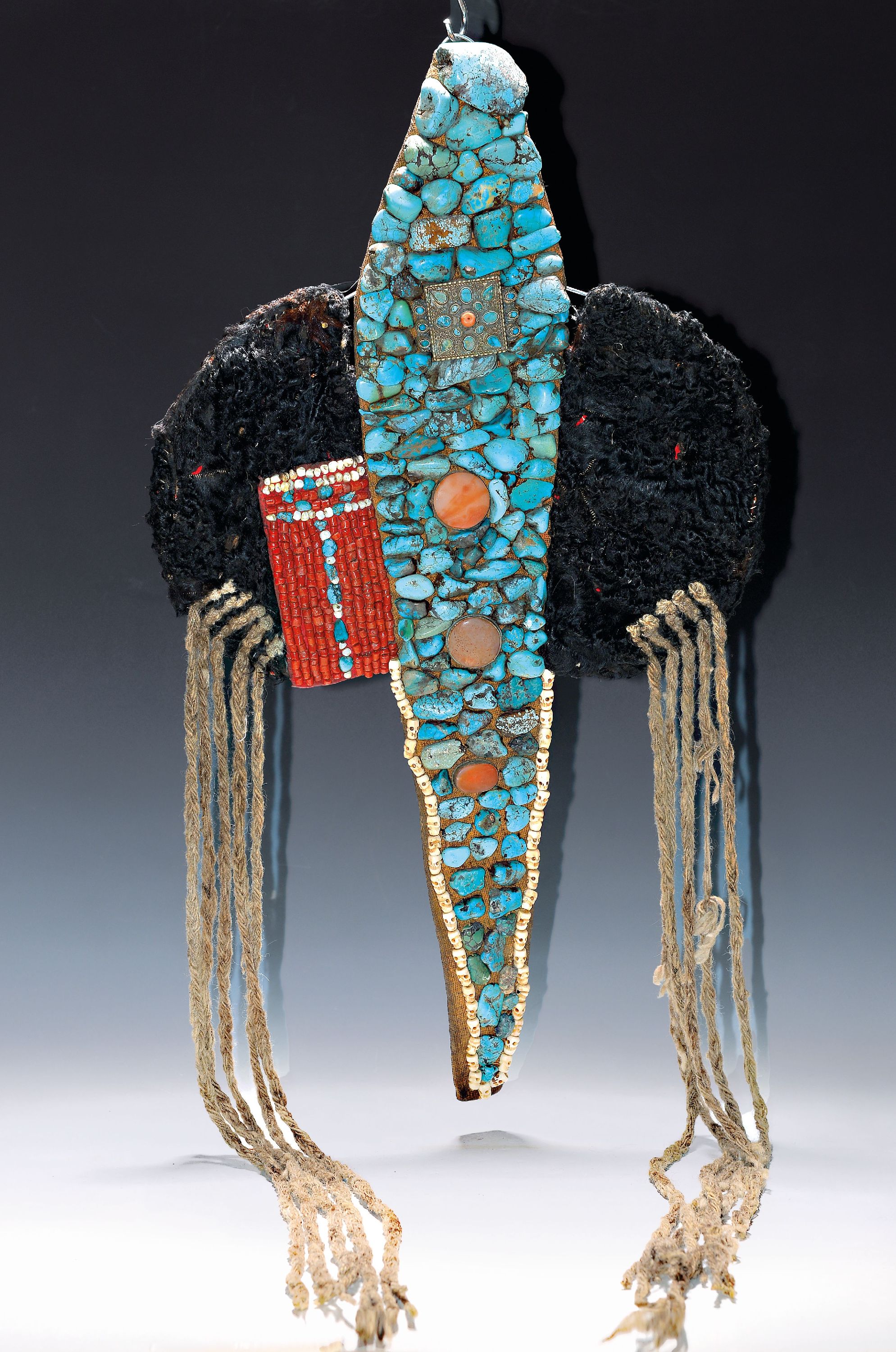 Image 27029937 - Großer Schmuckkragen mit reichem Türkisbesatz und Malas, Tibet/Himalaya-Region, 19.Jh., ...