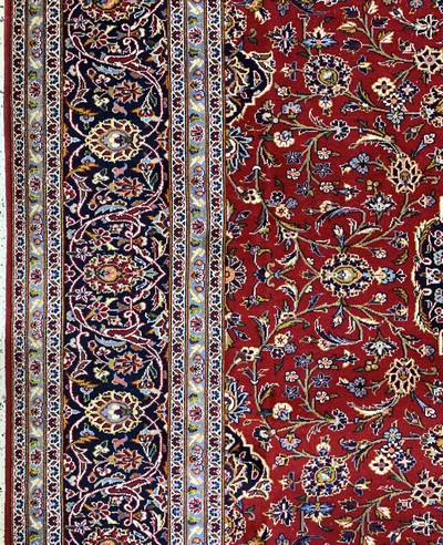 27029912f - Keschan, Persien, Ende 20.Jhd., Wolle auf Baumwolle, ca. 396 x 298 cm, EHZ: 2 ...