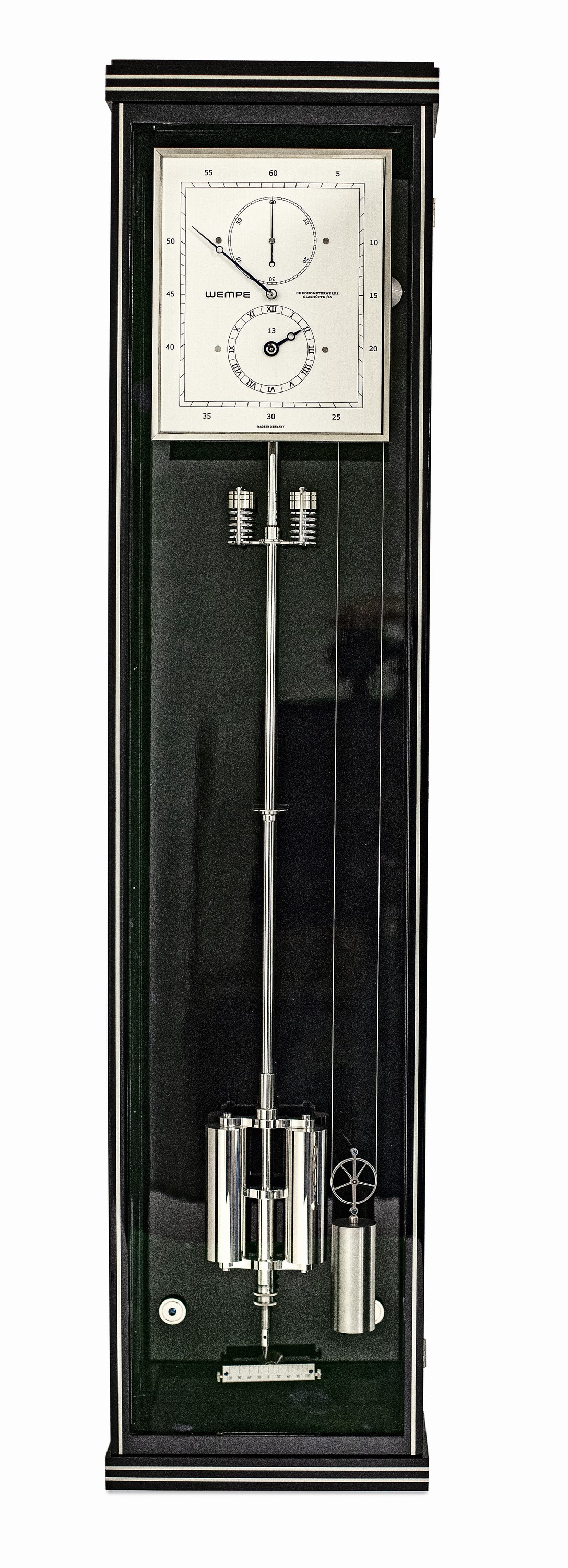 Image 27030168 - Wempe Glashütte i/SA Chronometerwerke imposante Monatsläufer Sekundenpendeluhr Nr. 13, ...