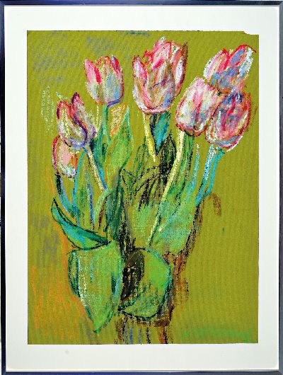 27030154k - Rudolf Kortokraks, 1928 Ludwigshafen am Rhein-2014 Hallein/Österreich, Tulpenstrauss, ...