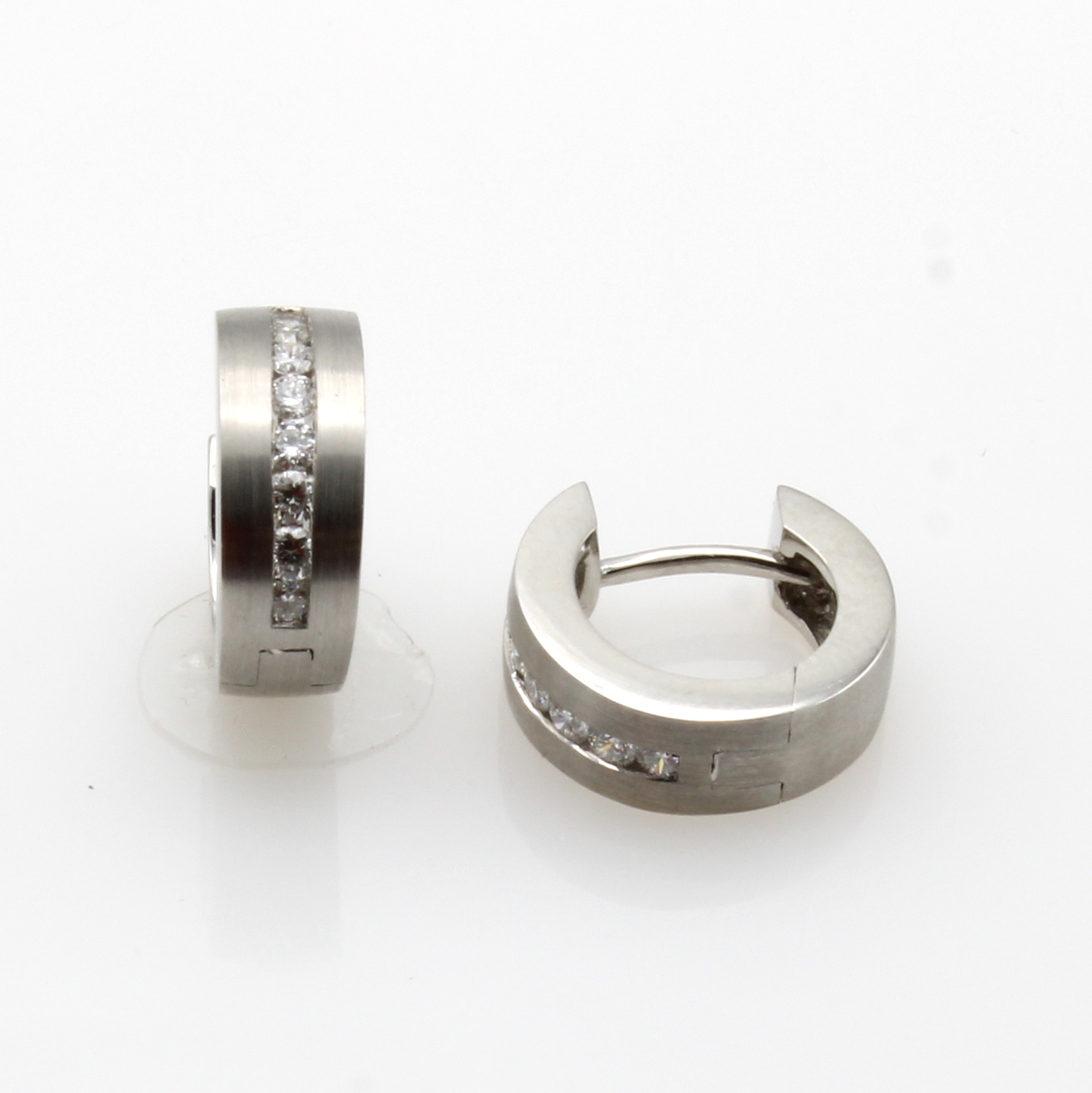 Image 27030235 - Paar Creolen mit Brillanten, WG 585/000 mat-tiert, Brill. zus. ca. 0.32 ct Weiß/si, D. ...