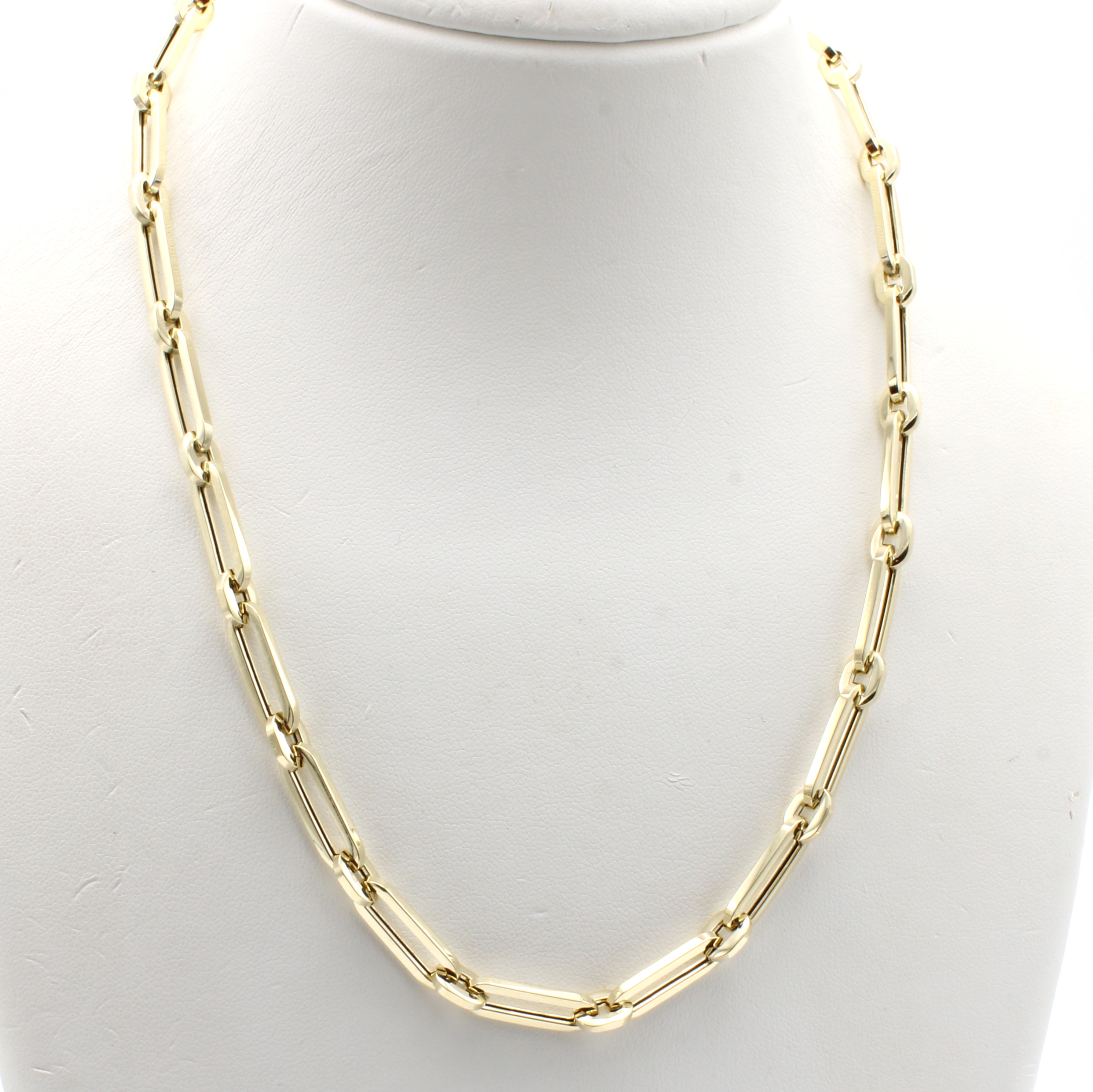 Image 27030255 - Collier, GG 585/000, längliche Glieder, Karabinerschl., L. ca. 45 cm Schätzpreis: ...