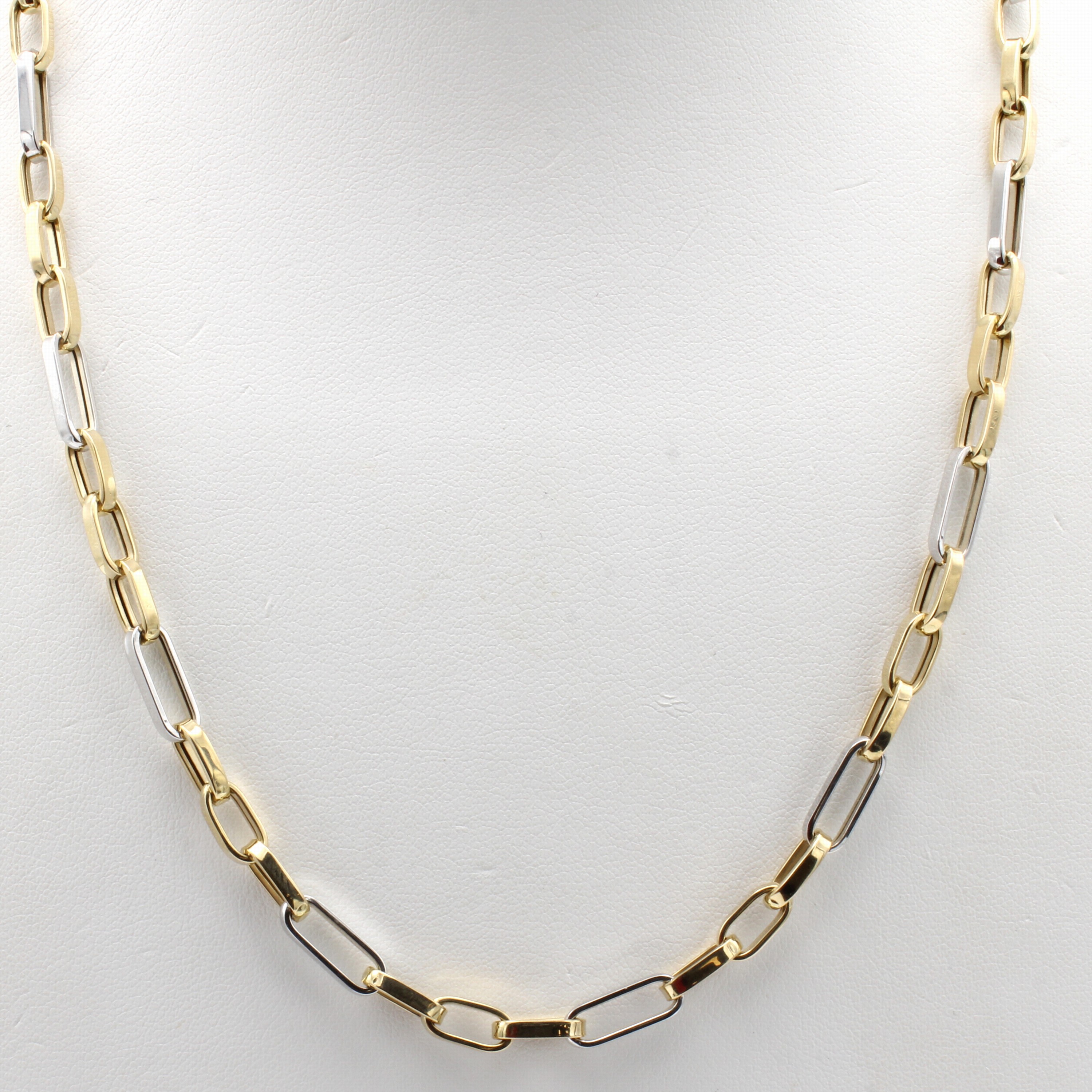 Image 27030271 - Collier, GG/WG 585/000, im Figaro-Anker-De- sign, Karabinerschl., L. ca. 45 cm