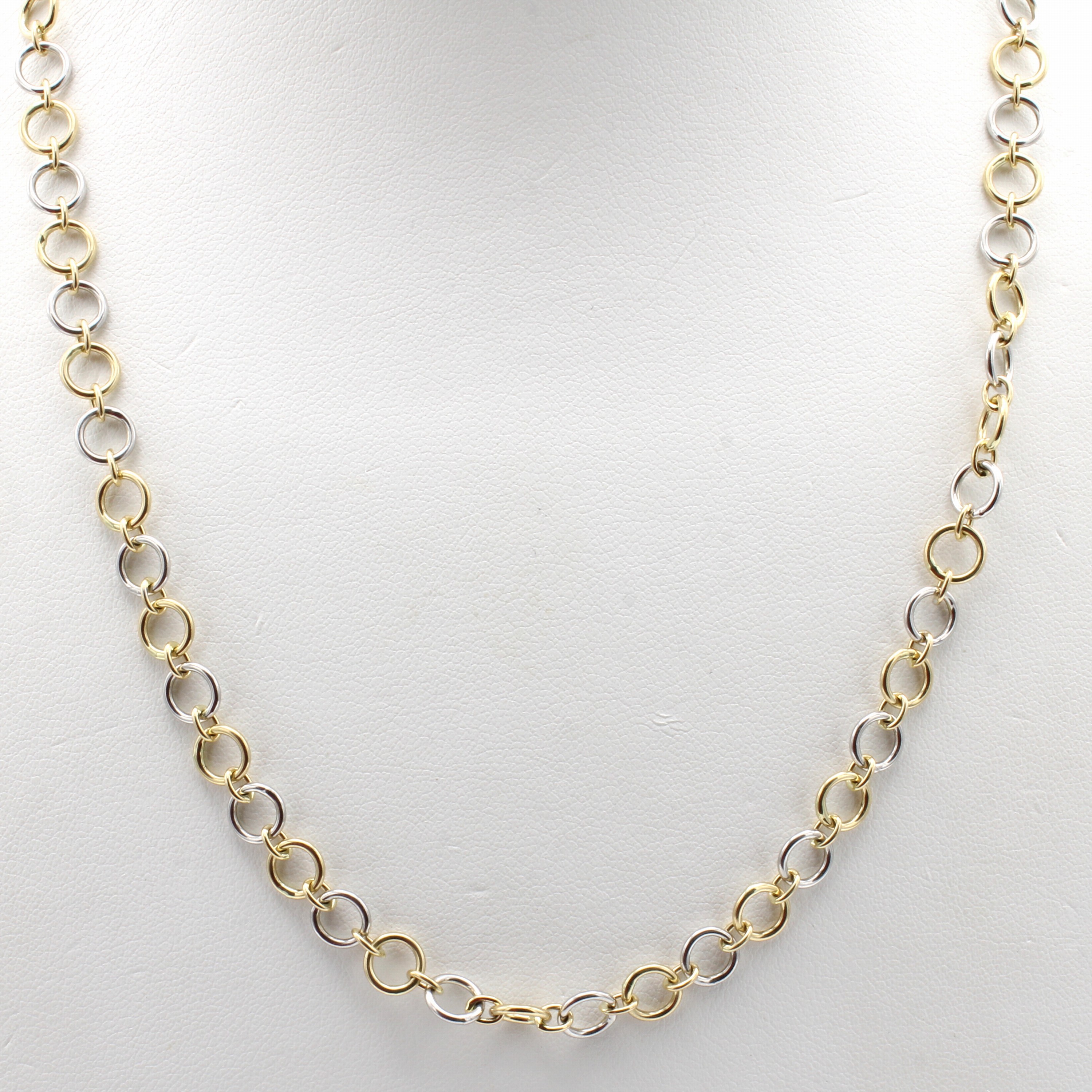 Image 27030274 - Collier, GG/WG 585/000 im Ösendesign, Kara- binerschl., L. ca. 45 cm