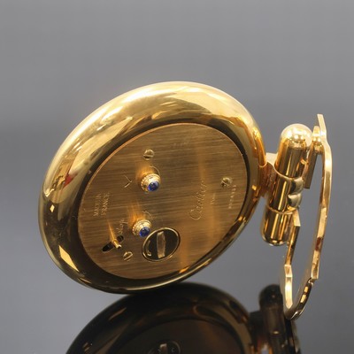 27030262c - CARTIER Colisee Tischwecker, Schweiz um 1990, quarz, verg. aufstellbares Gehäuse, ...