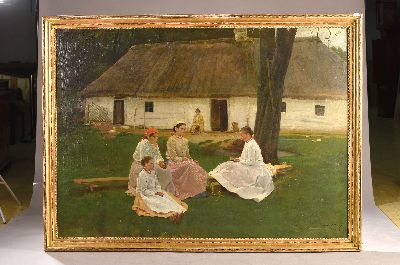 27030266k - Antoni Piotrowski, 1853 Kunow/Polen-1924 Warschau, Balkan-Trachtengruppe, 4 Frauen ...