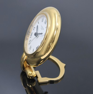 27030270b - CARTIER Colisee Tischwecker, Schweiz um 1990, quarz, verg. aufstellbares Gehäuse, ...