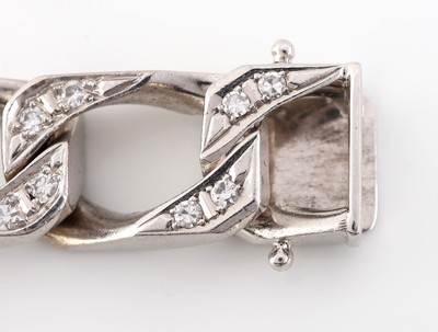 27030279b - 18 kt Gold Diamant-Armband, WG 750/000, schwere massive Verarbeitung, 64 ...