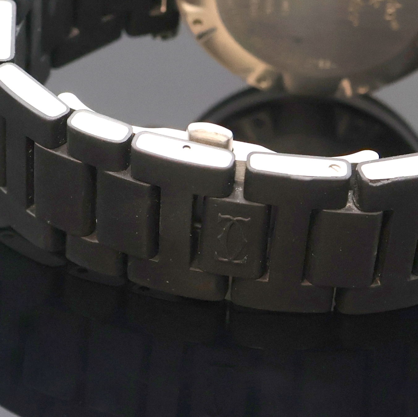 Detail b: CARTIER Herrenarmbanduhr Modell Pasha Seatimer Referenz 2790, Automatik, Schweiz um 2010, Edelstahl/Kautschuk kombiniert inkl. Gliederband m. dopp. ...
