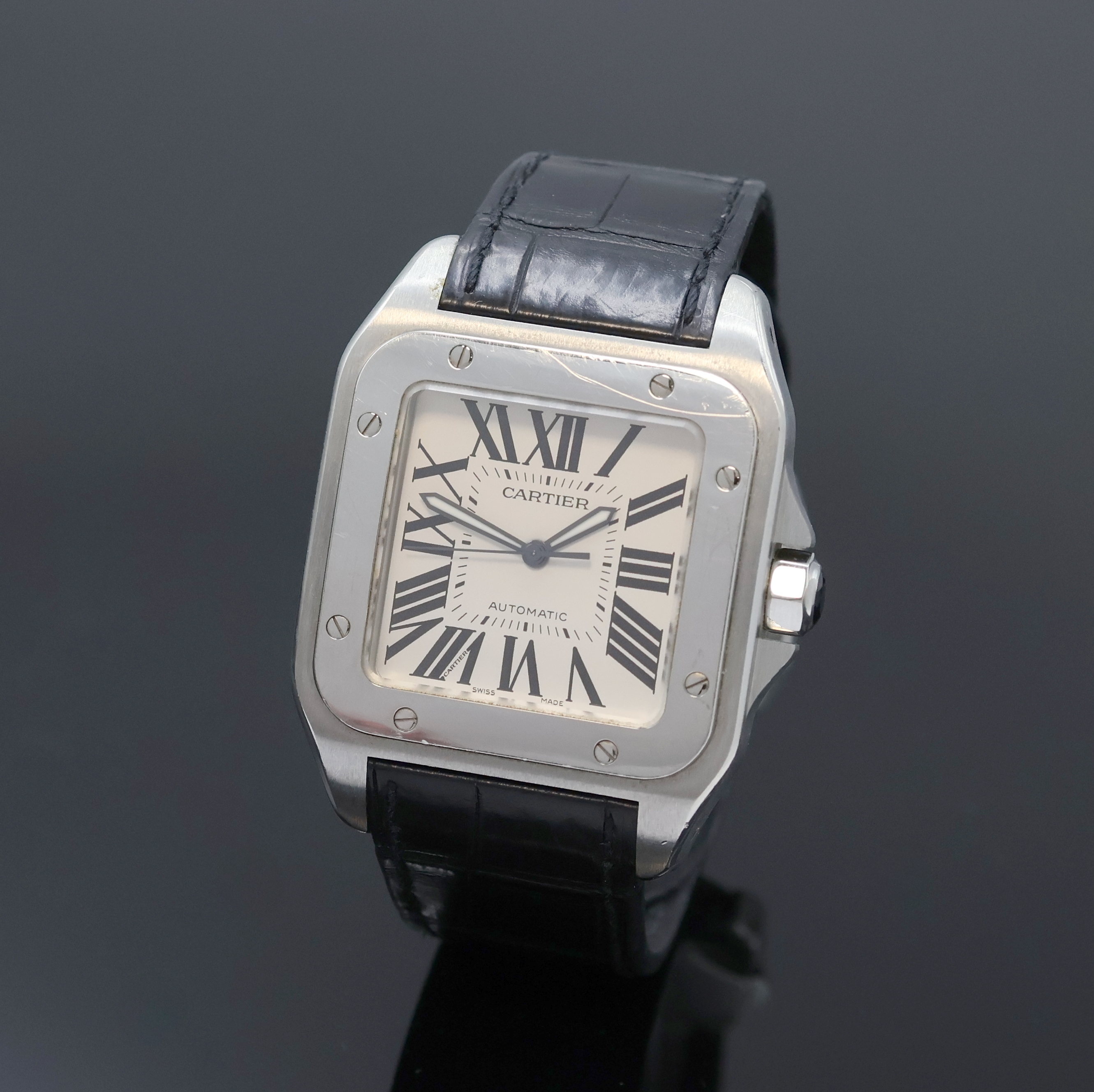 Image 27033149 - CARTIER Armbanduhr Santos 100 Referenz 2656, Automatik, Schweiz um 2004, hergestellt zum ...