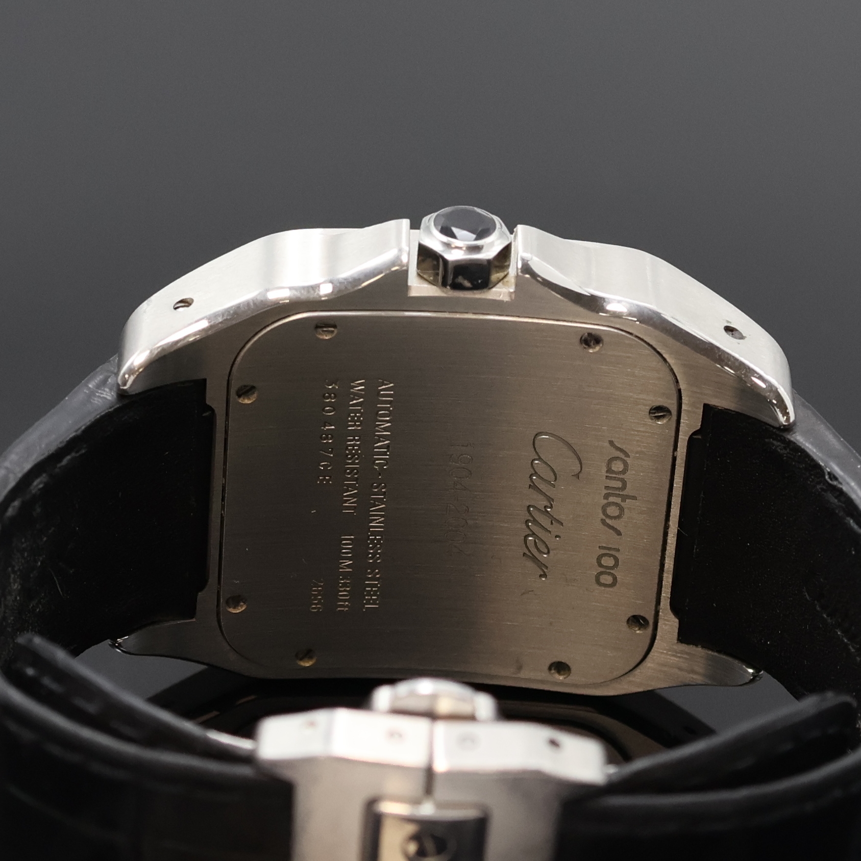 Detail e: CARTIER Armbanduhr Santos 100 Referenz 2656, Automatik, Schweiz um 2004, hergestellt zum 100. Jubiläum der Serie Santos, Edelstahlgeh. inkl. orig. ...