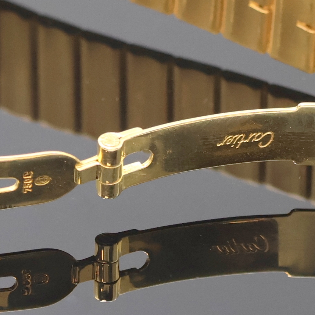 Detail c: CARTIER Santos, selten gut erhaltene Herrenarmbanduhr in GG 750/000 Referenz 2494, Schweiz um 1980, Automatik, Lünette gegen Geh. 8-fach verschr., ...