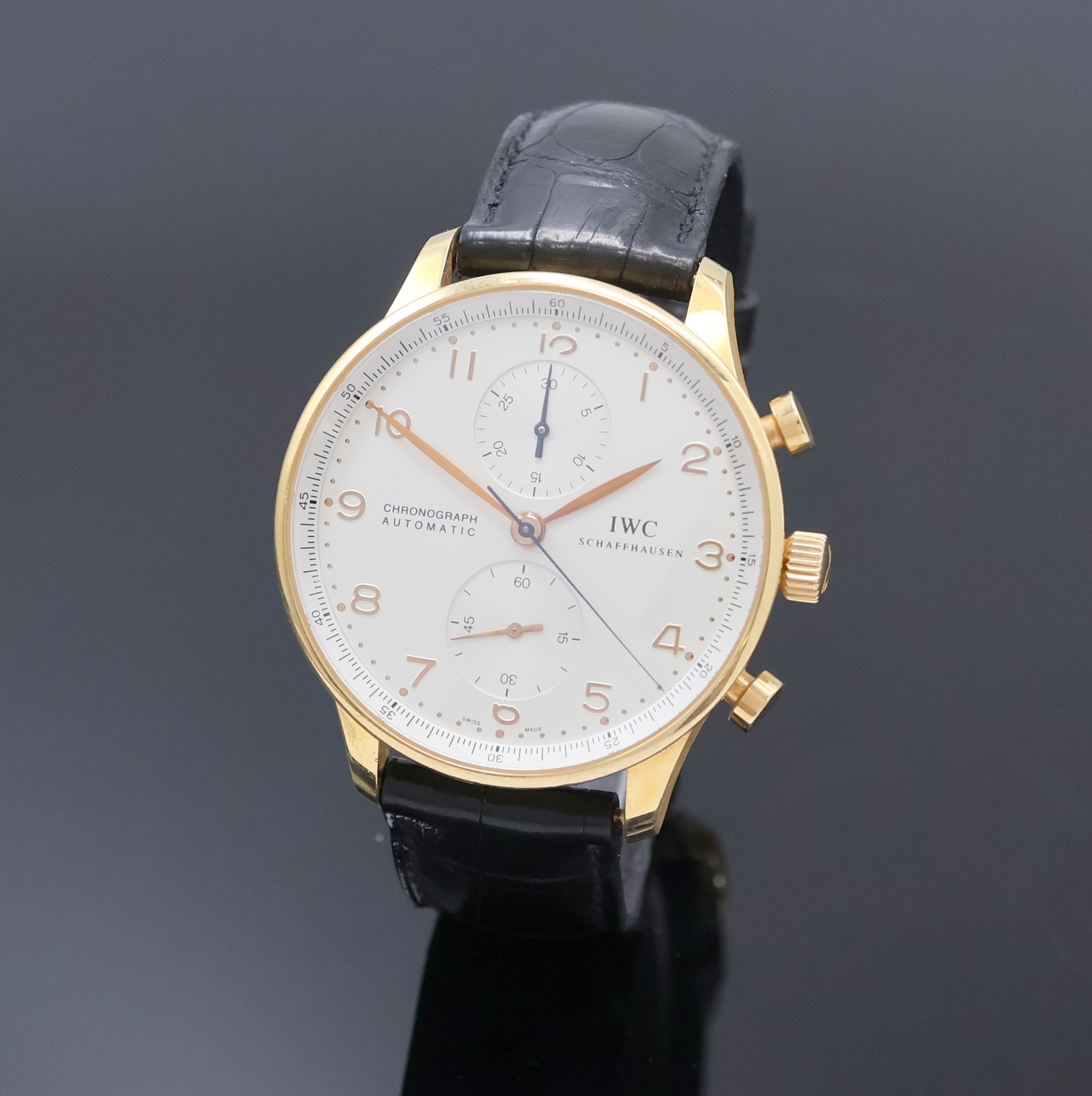 Image 27033179 - IWC Armbandchronograph Modell Portugieser in Rosegold 750/000 Referenz 3714, Schweiz um ...