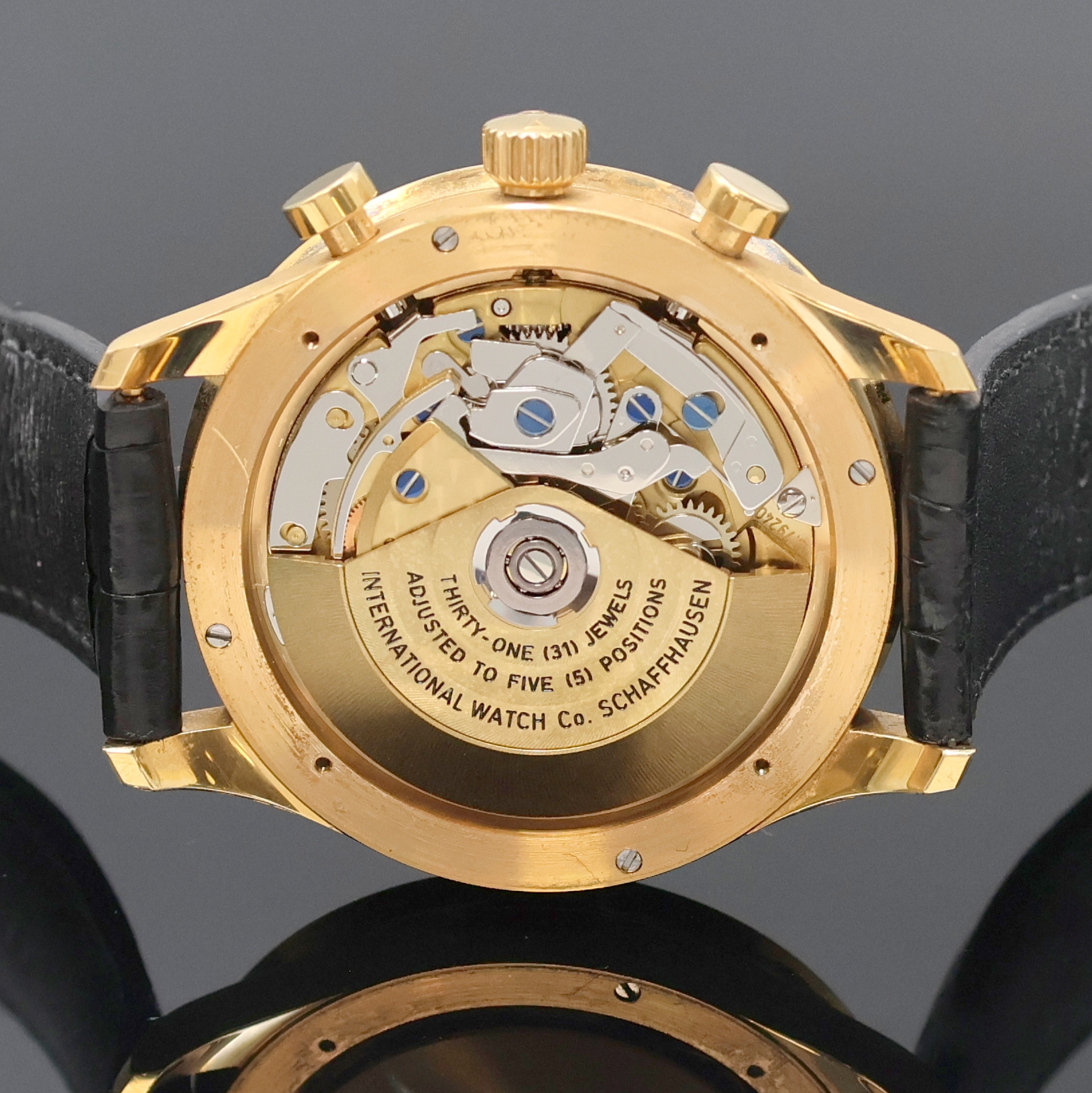 Detail g: IWC Armbandchronograph Modell Portugieser in Rosegold 750/000 Referenz 3714, Schweiz um 2006, Automatik, massives Goldgeh. inkl. orig. Lederband m. ...