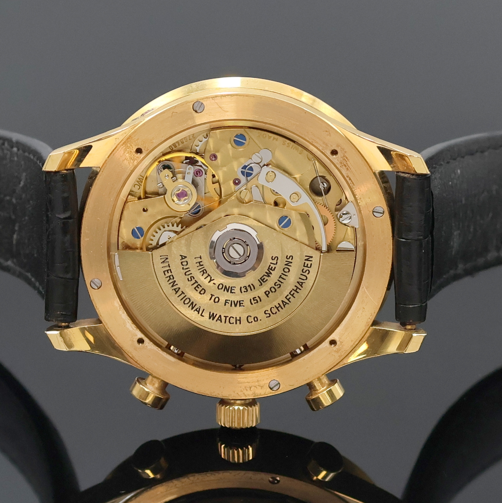 Detail h: IWC Armbandchronograph Modell Portugieser in Rosegold 750/000 Referenz 3714, Schweiz um 2006, Automatik, massives Goldgeh. inkl. orig. Lederband m. ...