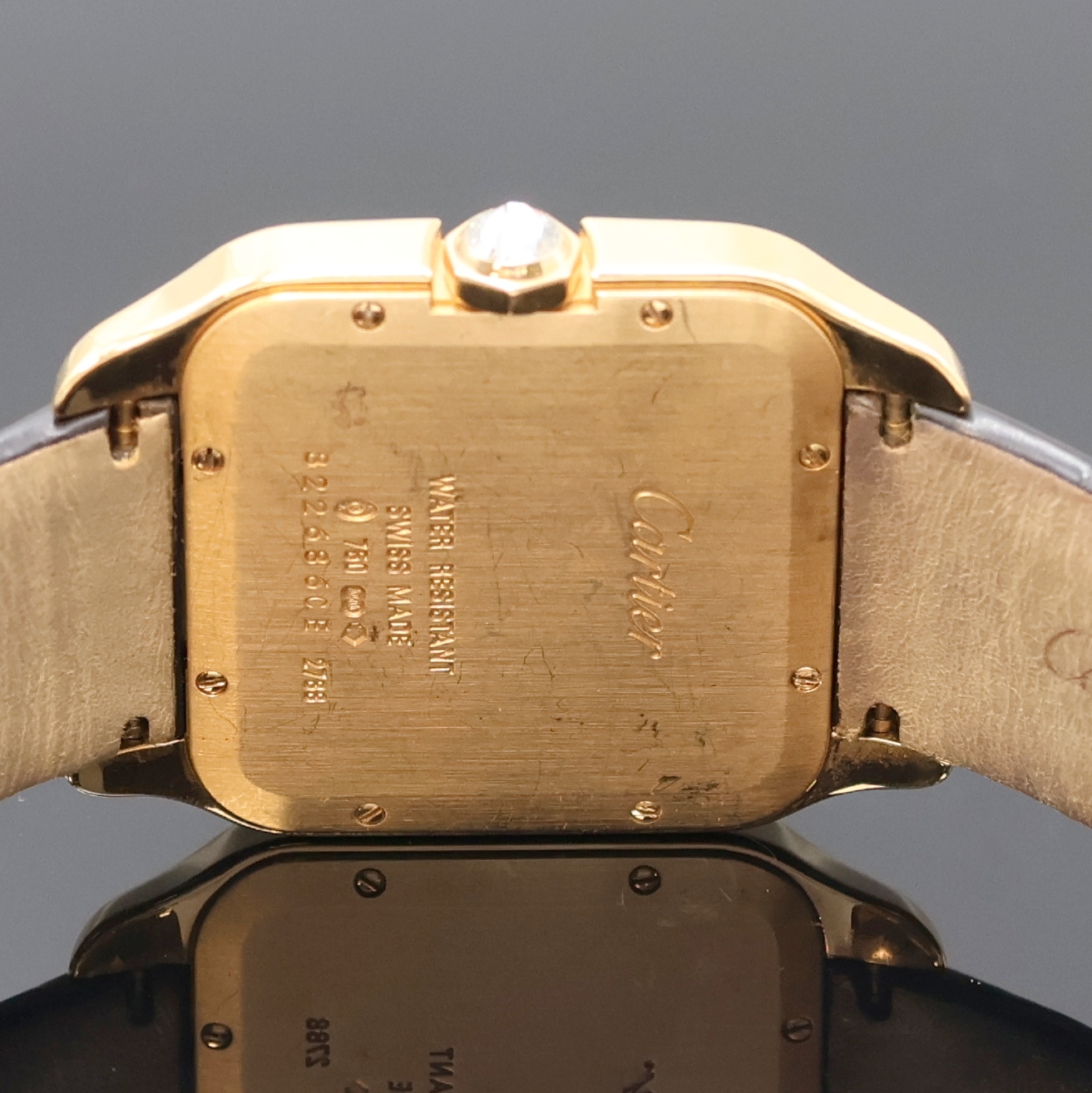 Detail d: CARTIER Santos Dumont eindrucksvolle, mit Brillanten besetze Damenarmbanduhr in Rosegold 750/000 Referenz 2788, Schweiz um 2006, quarz, massives, ...