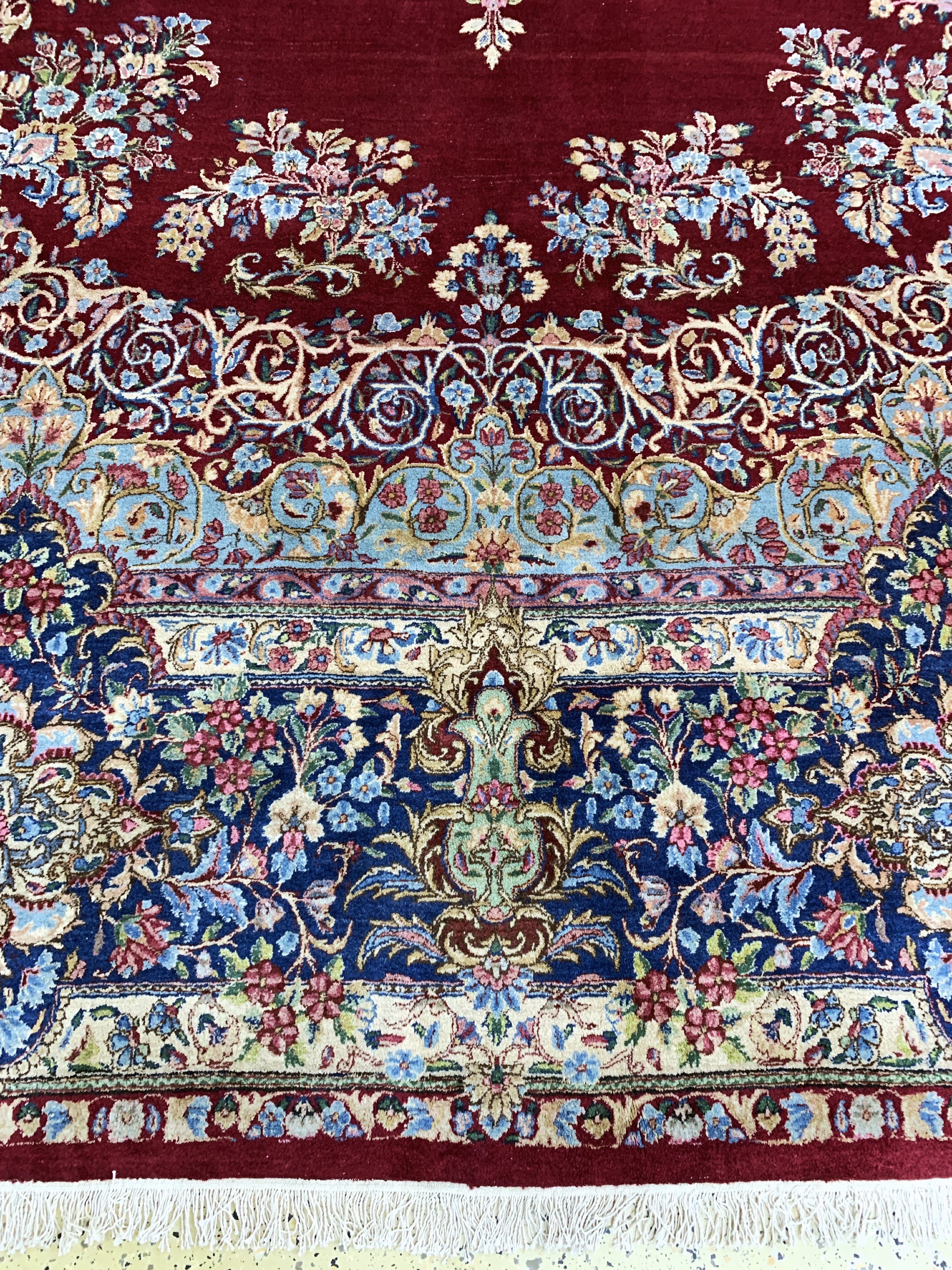 Detail b: Kerman Lawar, Persien, Mitte 20.Jhd, Wolle auf Baumwolle, ca. 470 x 365 cm, EHZ: 2-3
