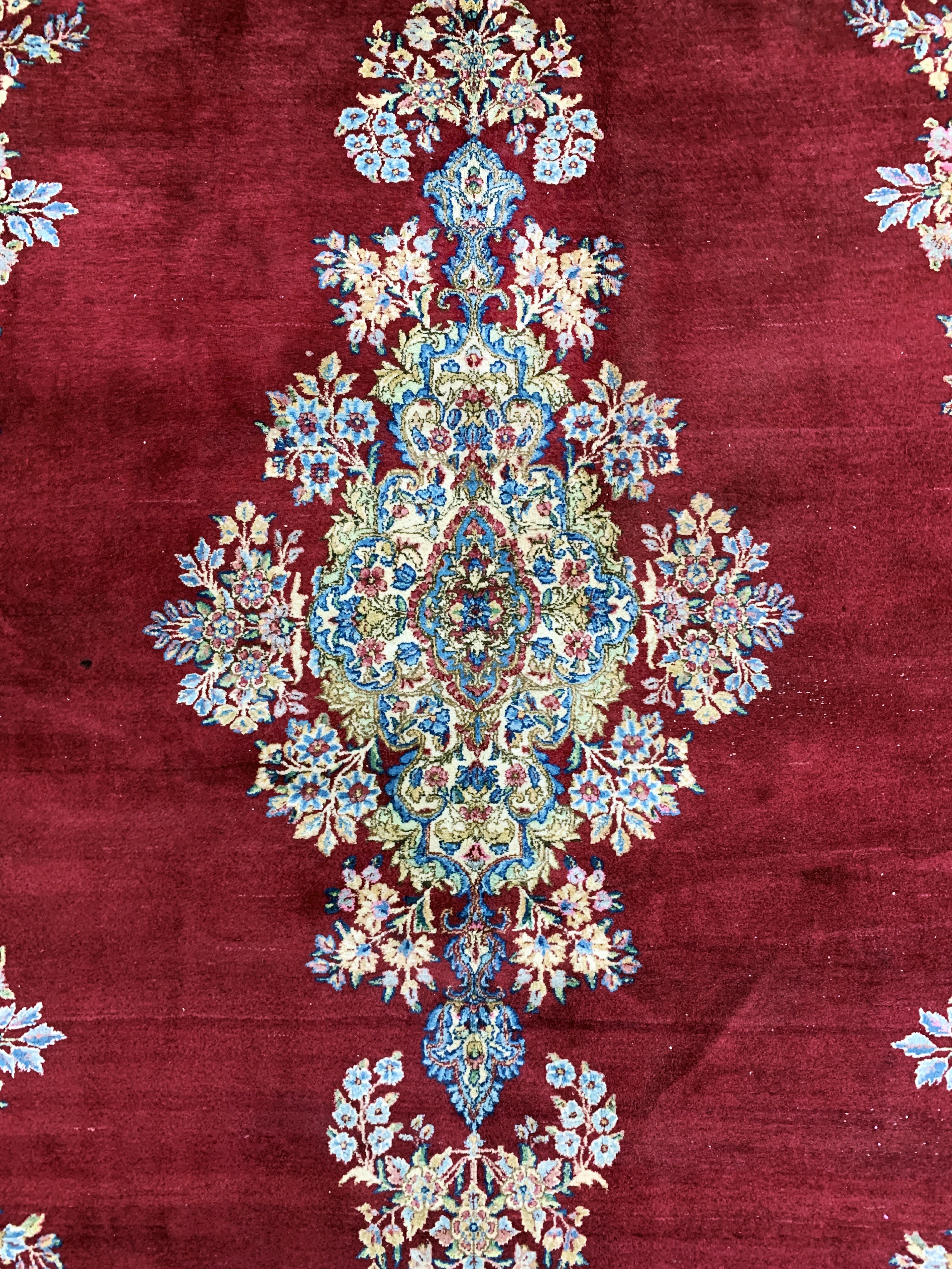 Detail d: Kerman Lawar, Persien, Mitte 20.Jhd, Wolle auf Baumwolle, ca. 470 x 365 cm, EHZ: 2-3