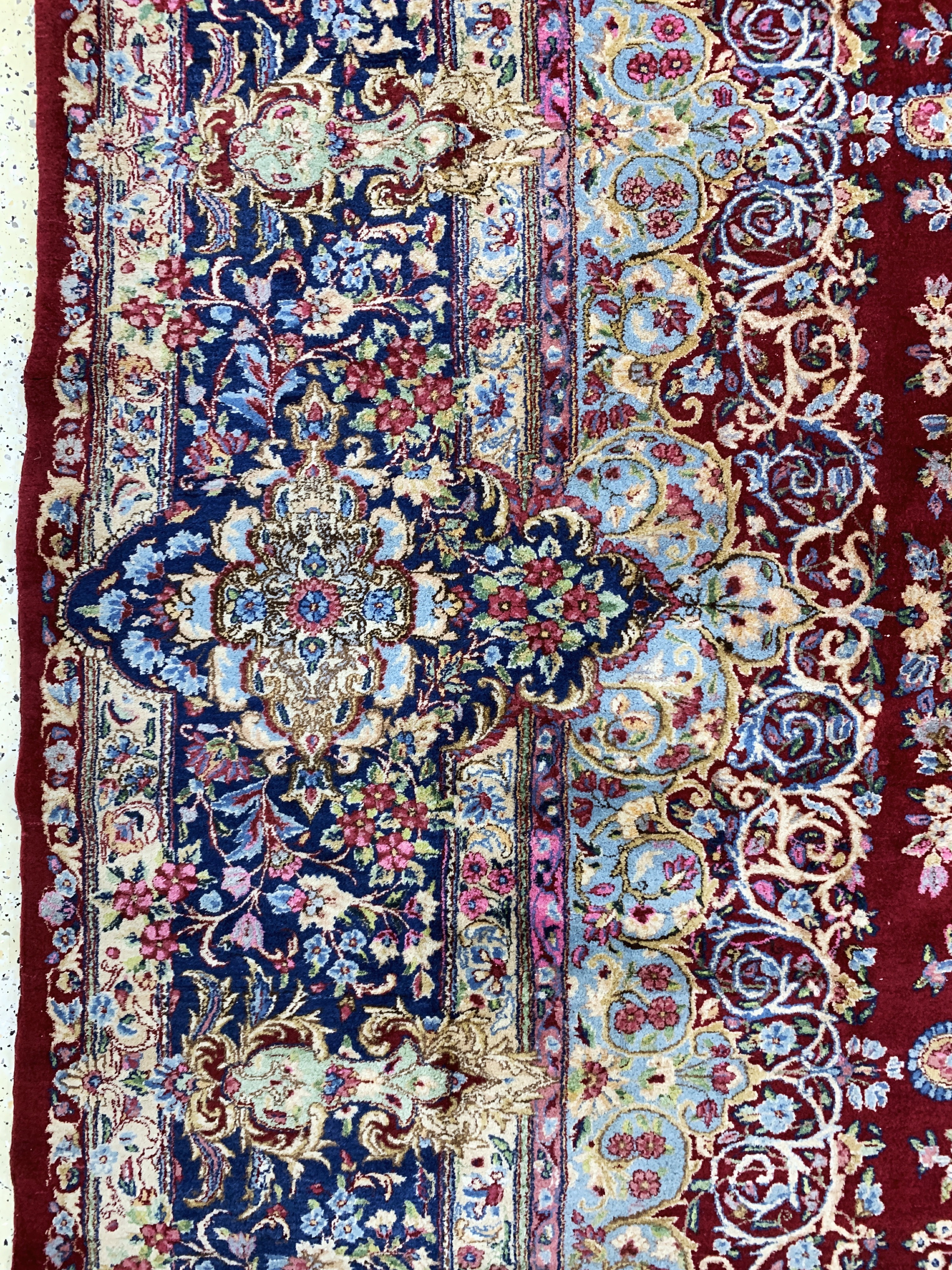 Detail e: Kerman Lawar, Persien, Mitte 20.Jhd, Wolle auf Baumwolle, ca. 470 x 365 cm, EHZ: 2-3