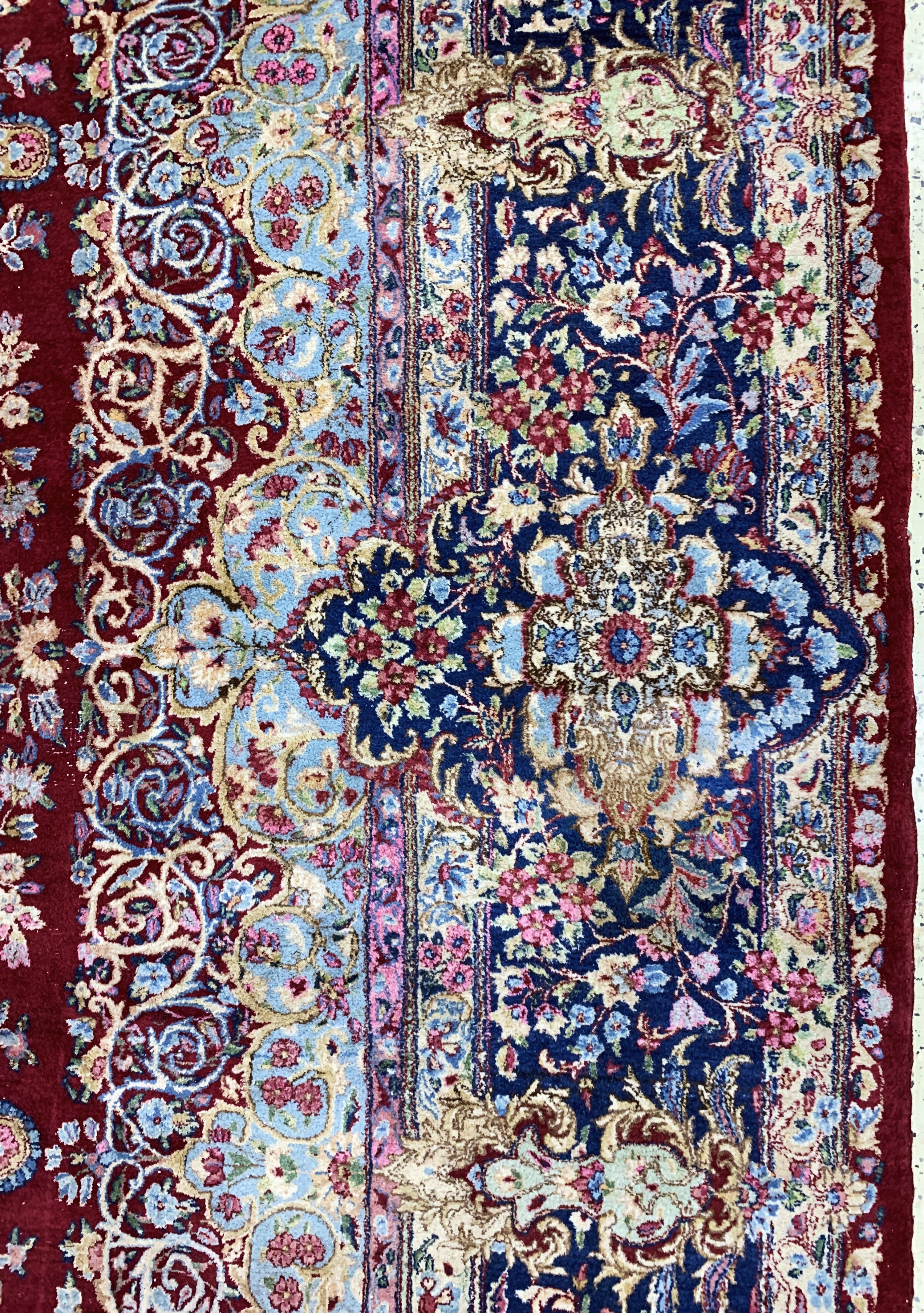 Detail f: Kerman Lawar, Persien, Mitte 20.Jhd, Wolle auf Baumwolle, ca. 470 x 365 cm, EHZ: 2-3
