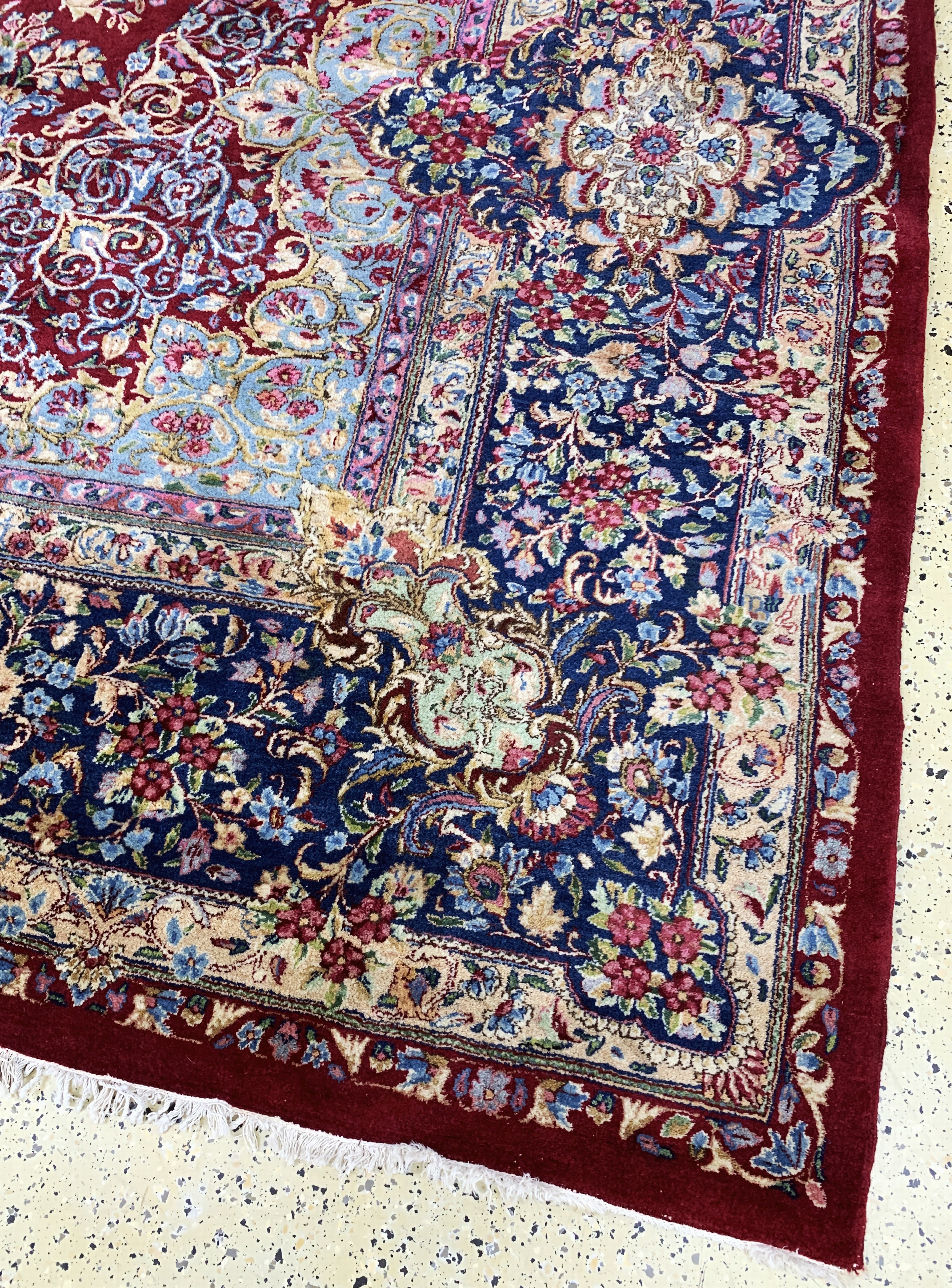 Detail g: Kerman Lawar, Persien, Mitte 20.Jhd, Wolle auf Baumwolle, ca. 470 x 365 cm, EHZ: 2-3