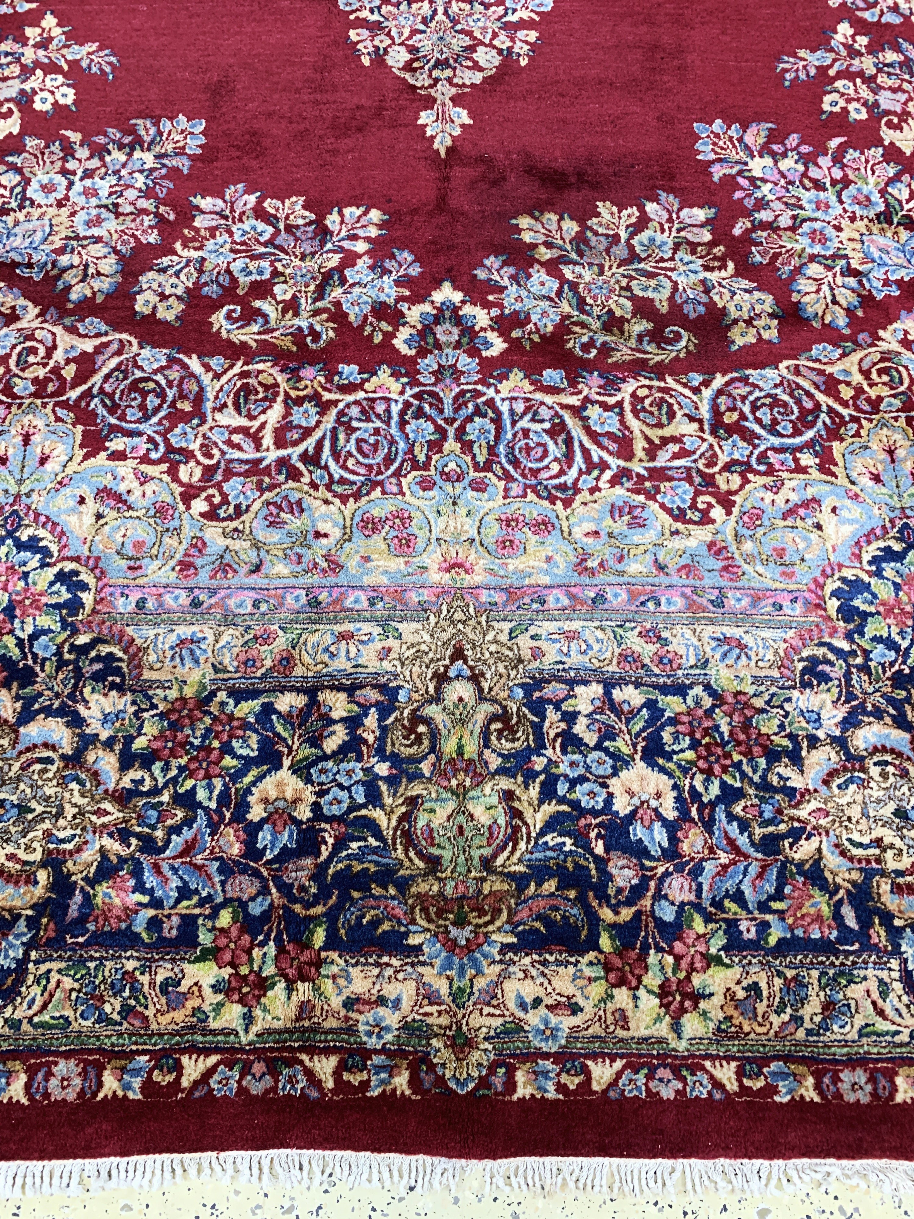 Detail h: Kerman Lawar, Persien, Mitte 20.Jhd, Wolle auf Baumwolle, ca. 470 x 365 cm, EHZ: 2-3