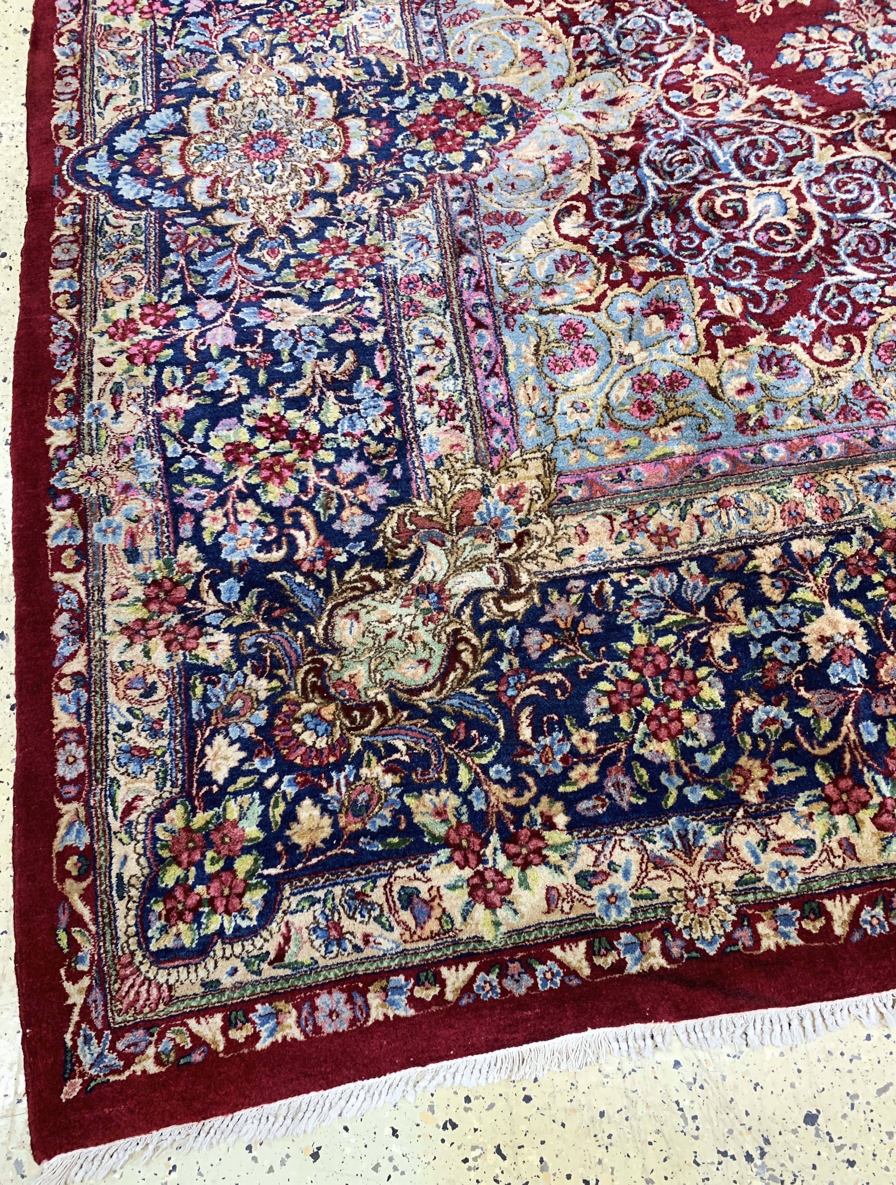 Detail i: Kerman Lawar, Persien, Mitte 20.Jhd, Wolle auf Baumwolle, ca. 470 x 365 cm, EHZ: 2-3